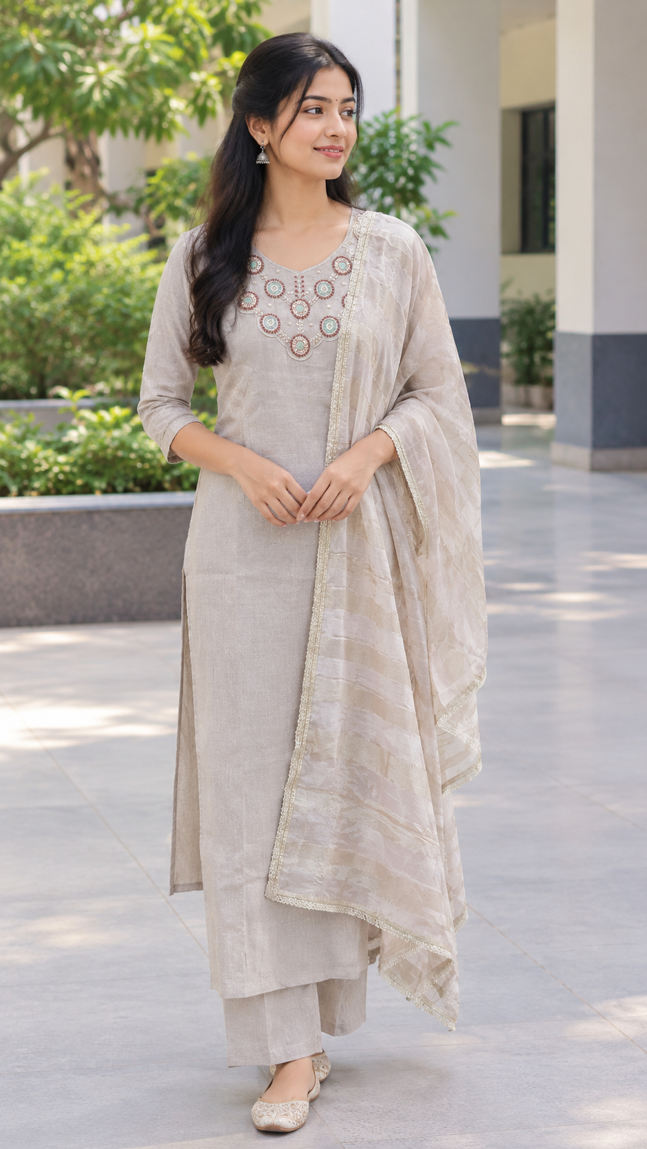 Elegant white kurti set