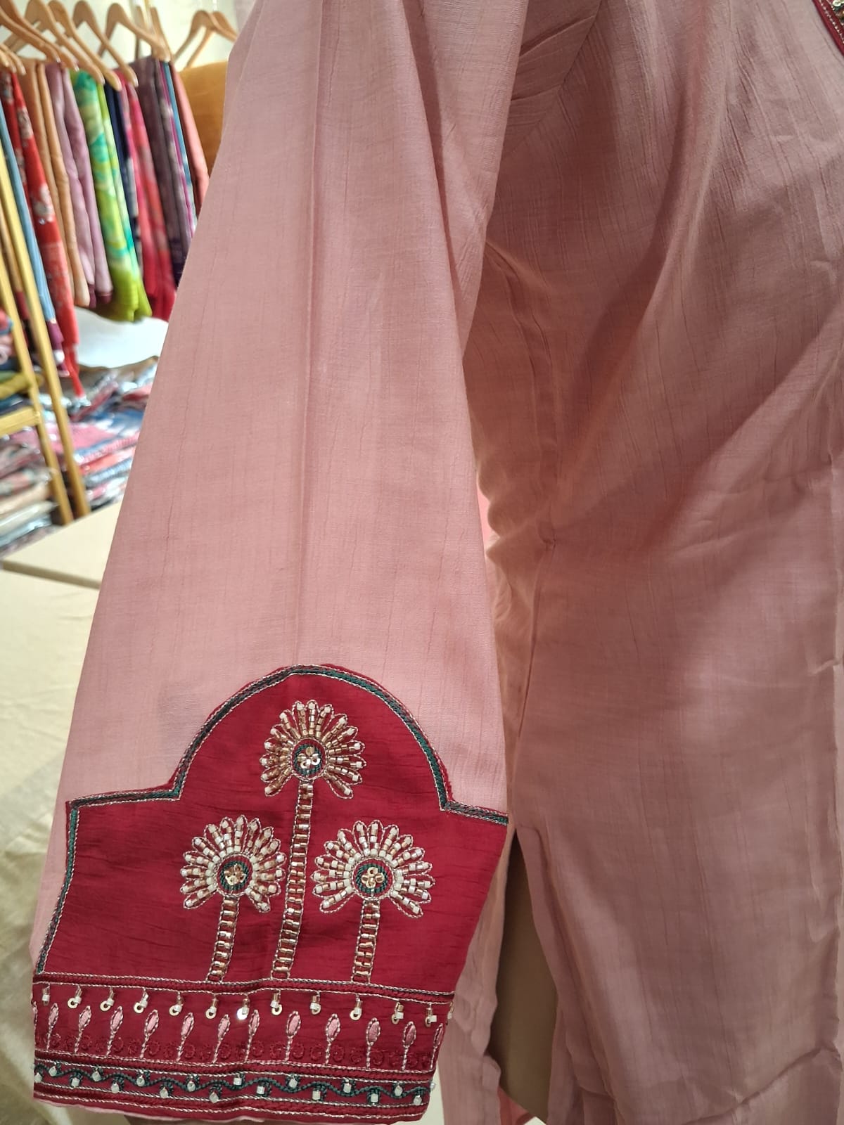 Elegant pink kurti set