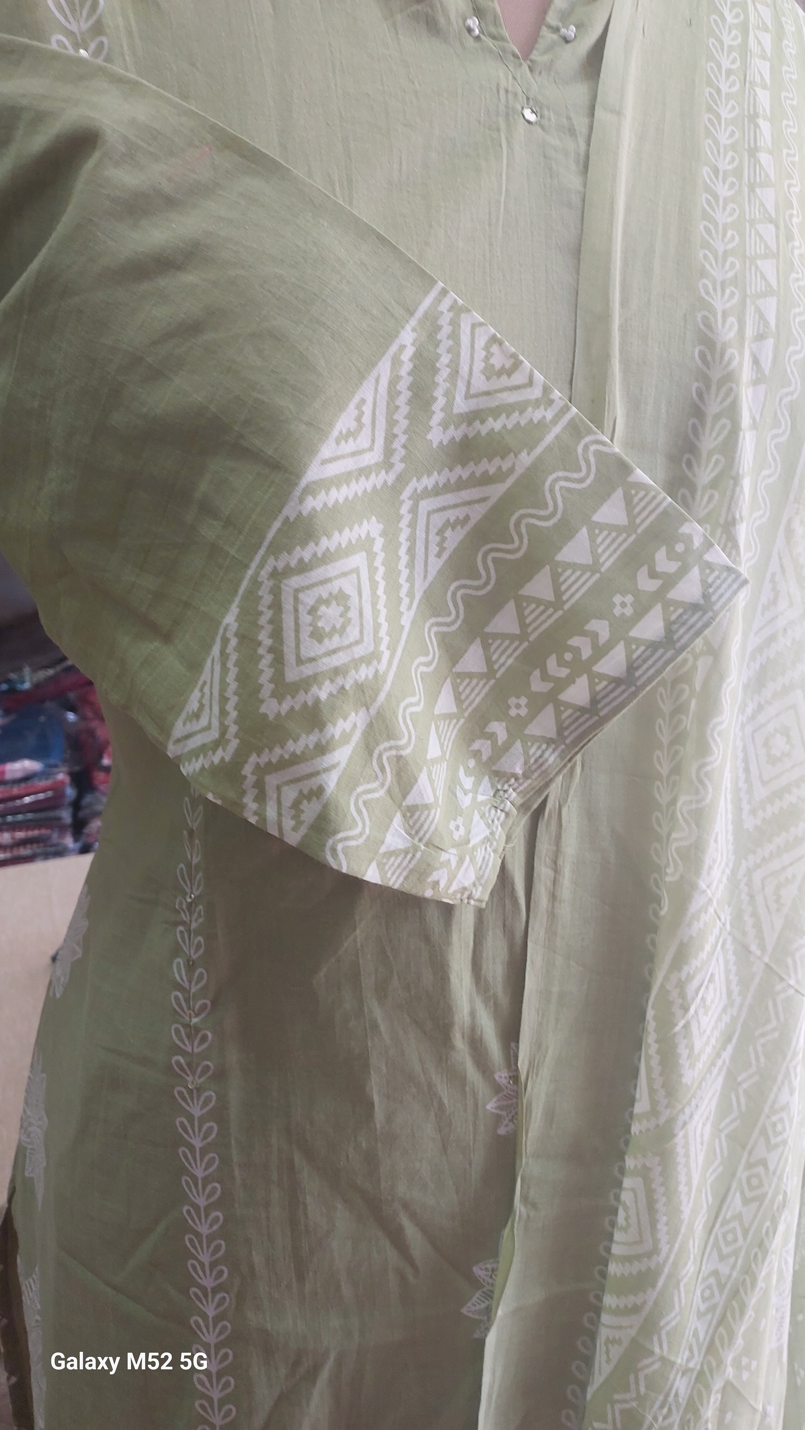Pastel green Printed Kurti set