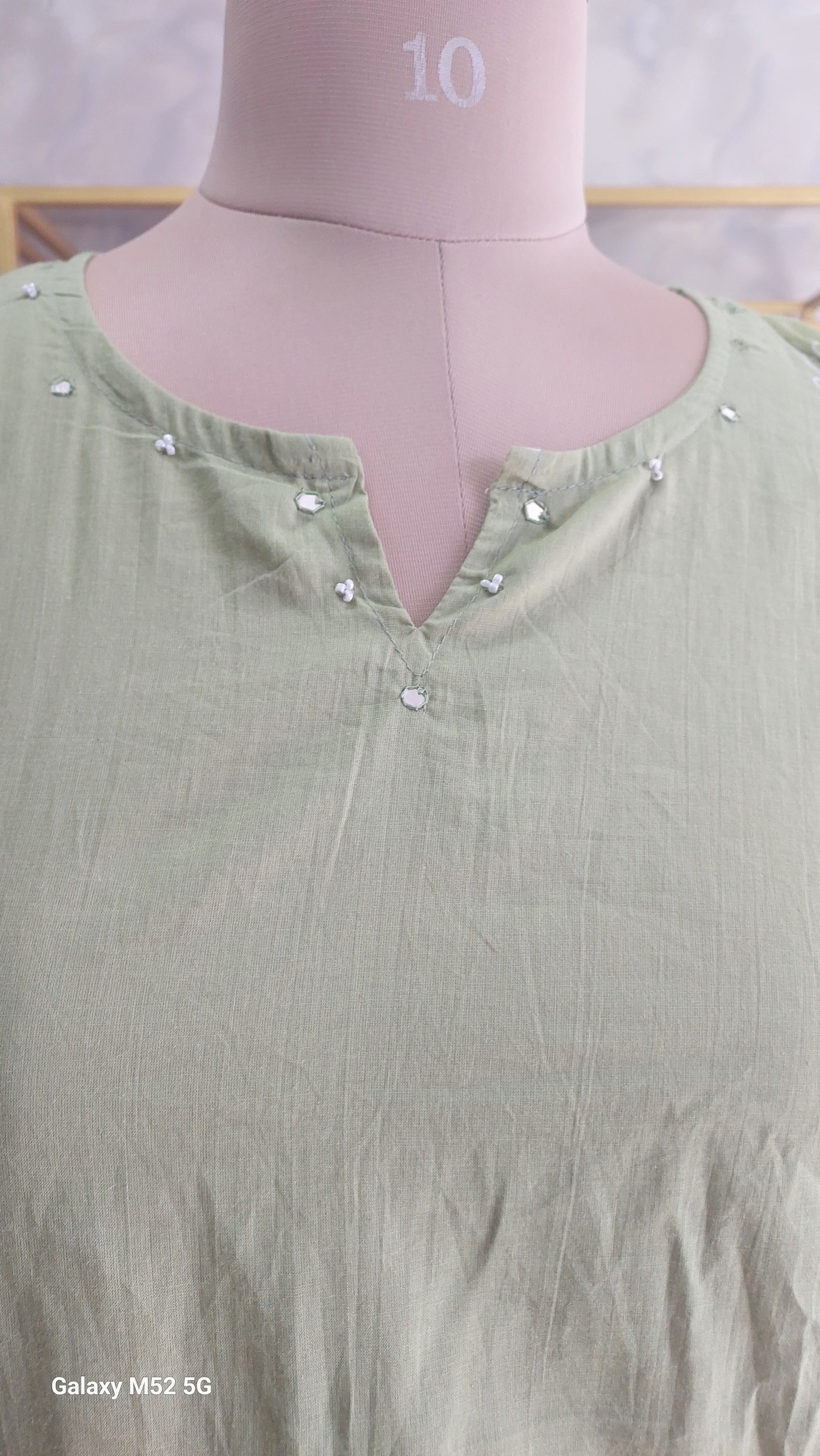 Pastel green Printed Kurti set