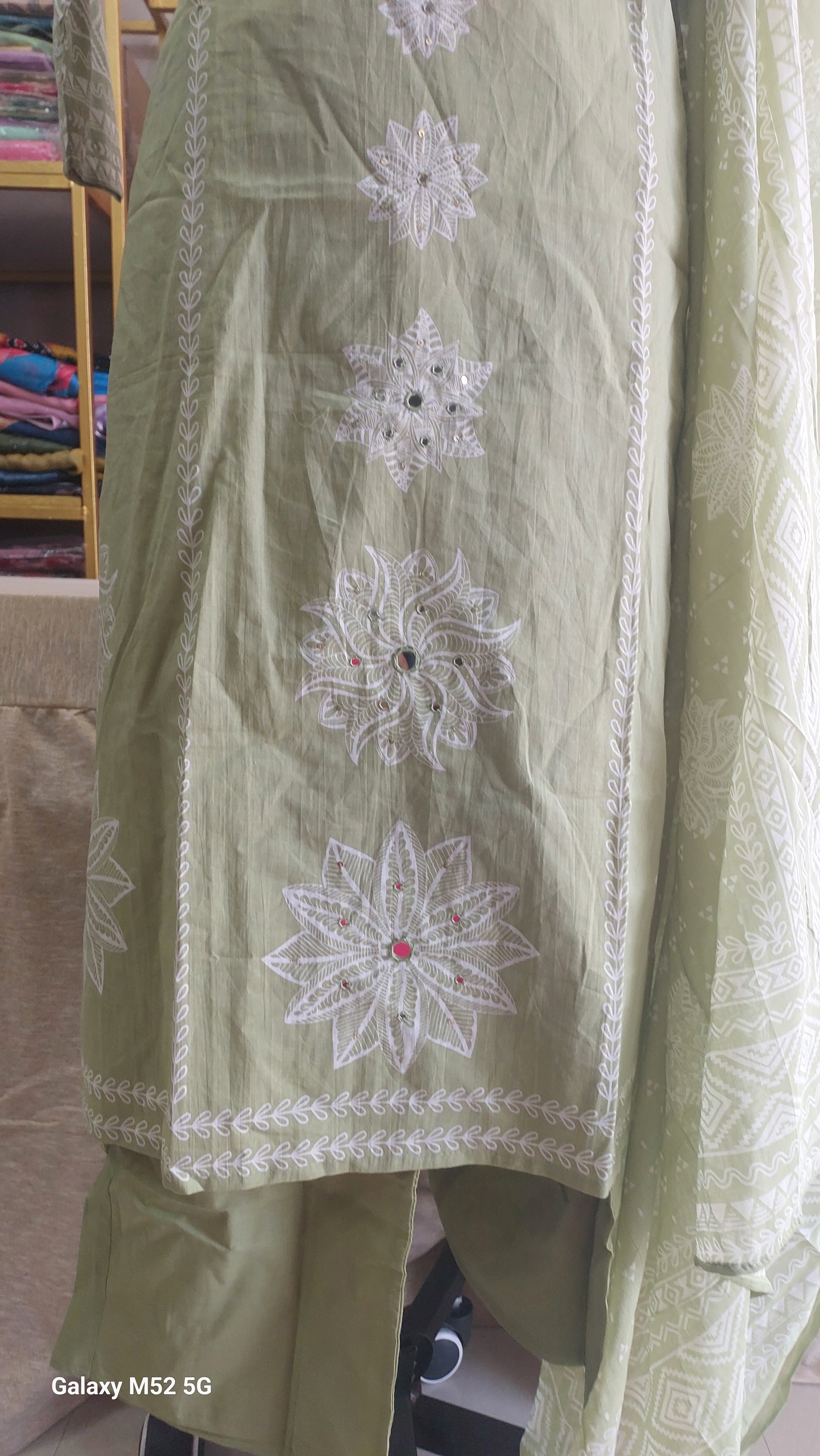 Pastel green Printed Kurti set