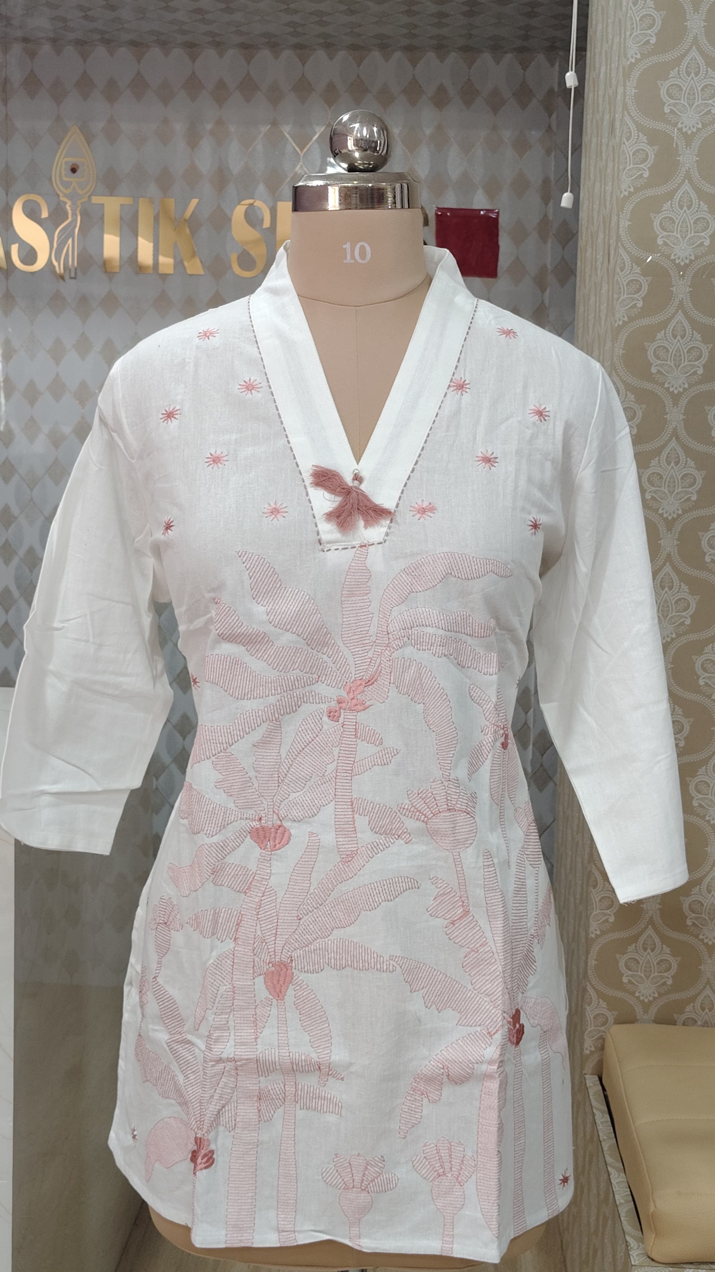 White Embroidered top