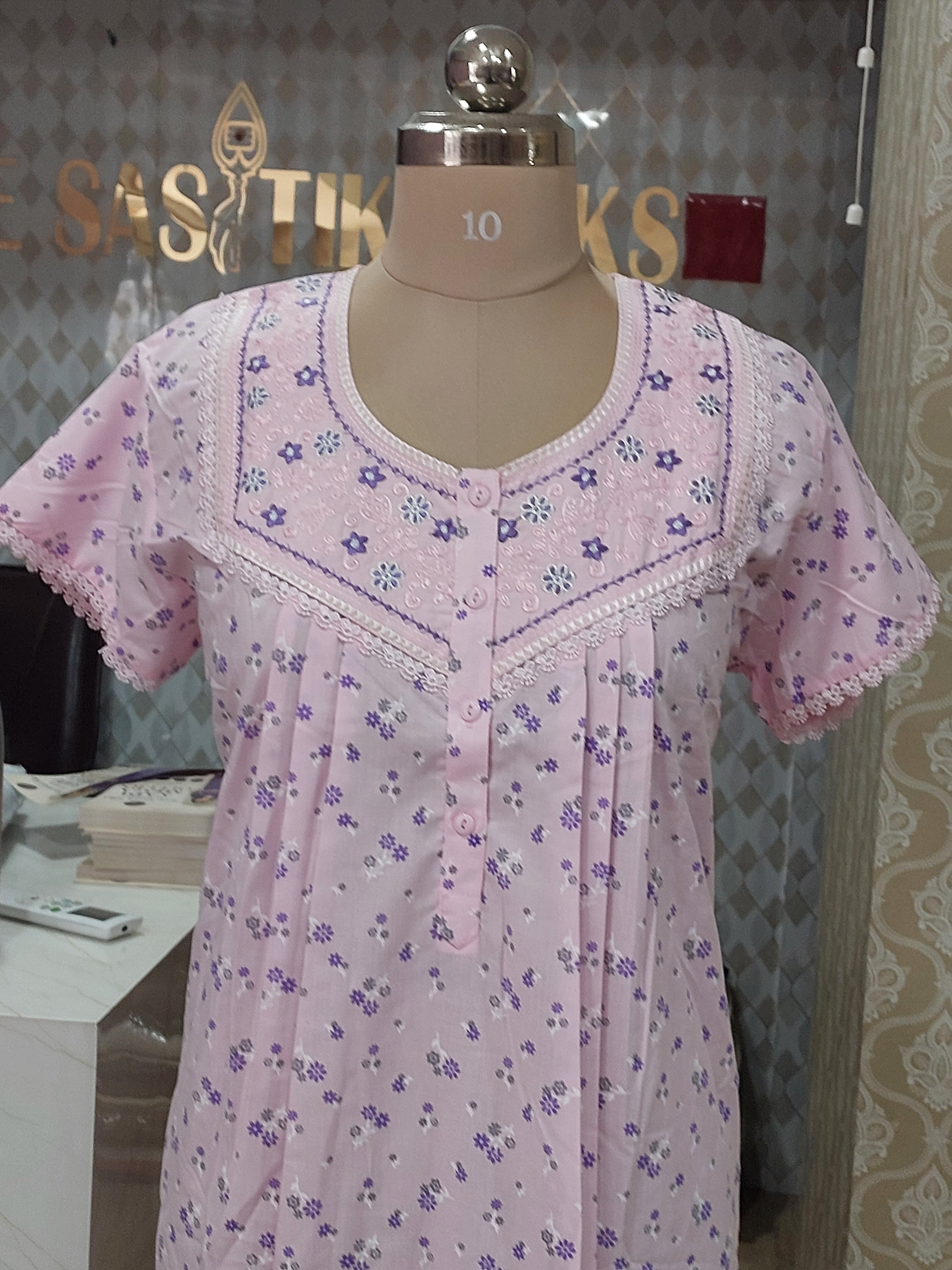 Elegant lavender Floral Nighty