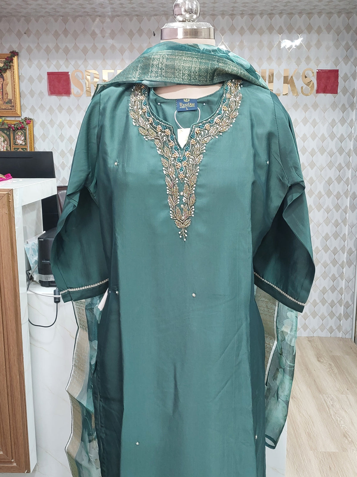 Teal-green Kurti SET
