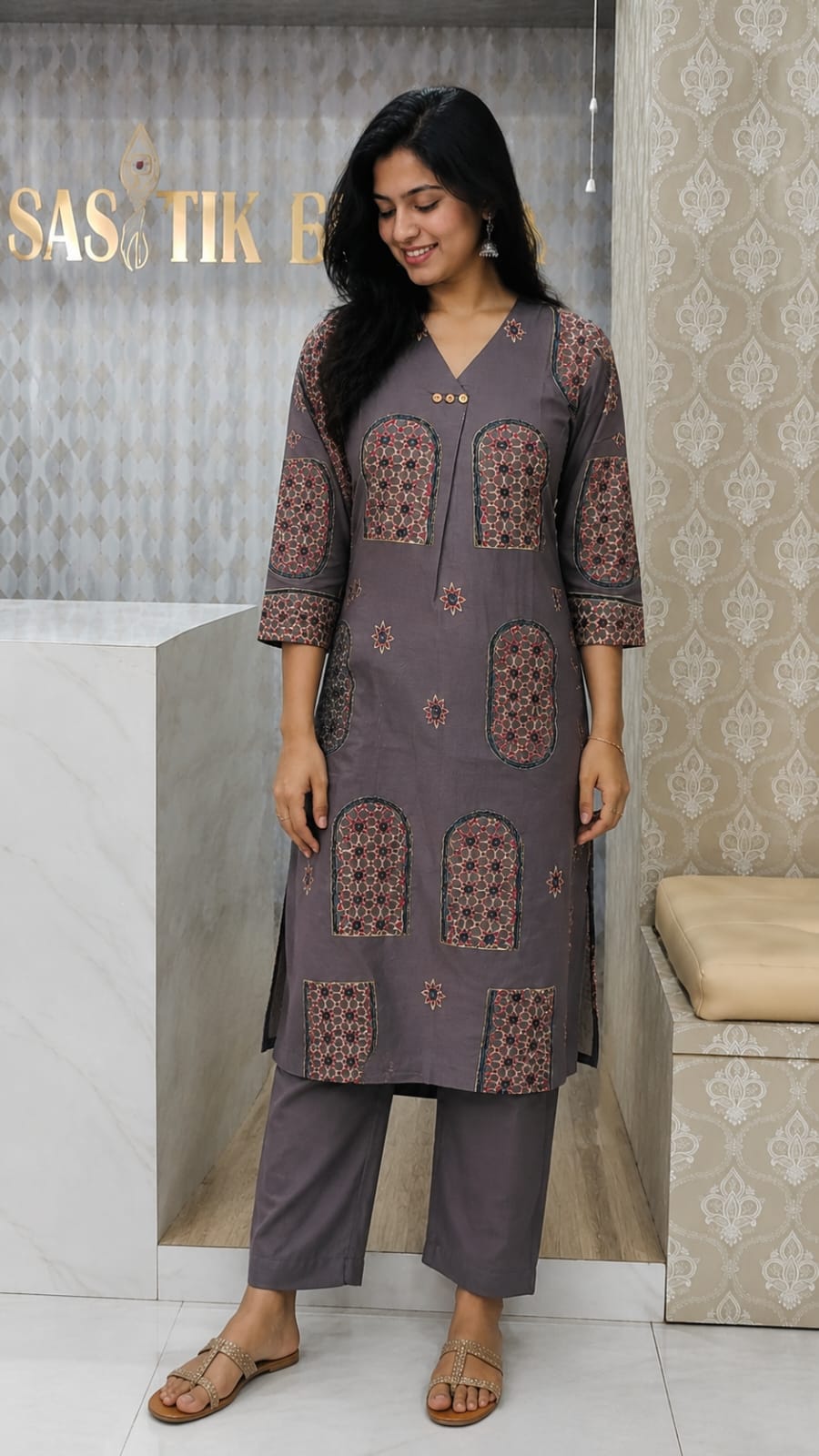 Grey kurti set