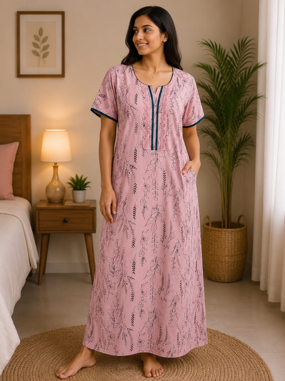 Women printed Nighty