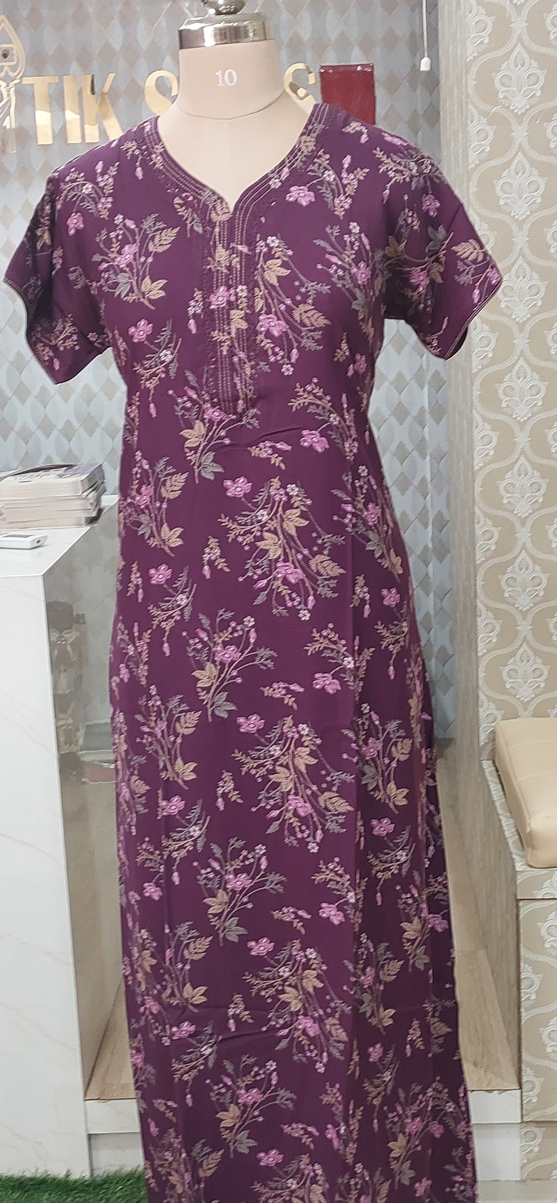 Purple Printed Nighty