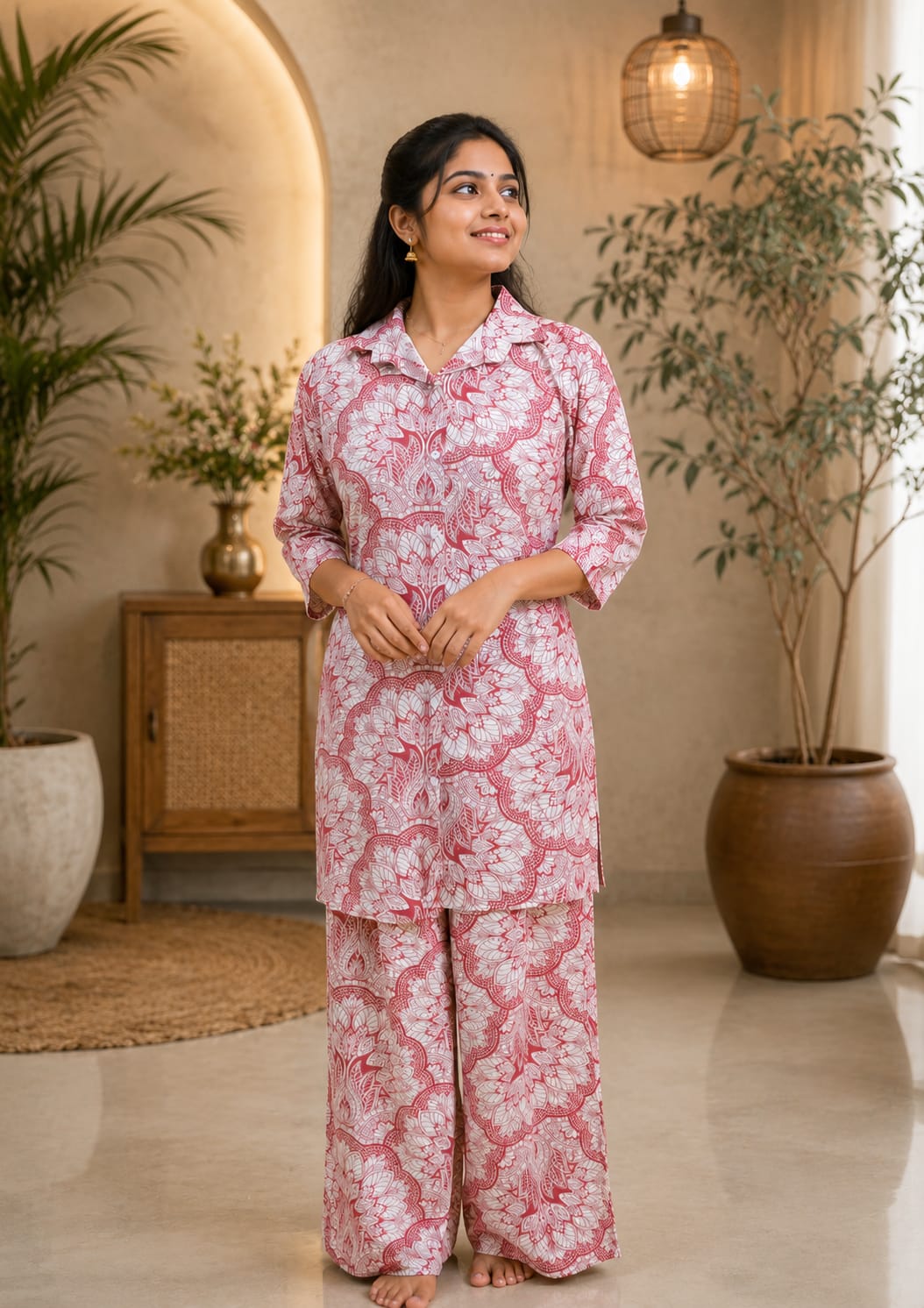 Elegant Pink Floral Co-Ord Set