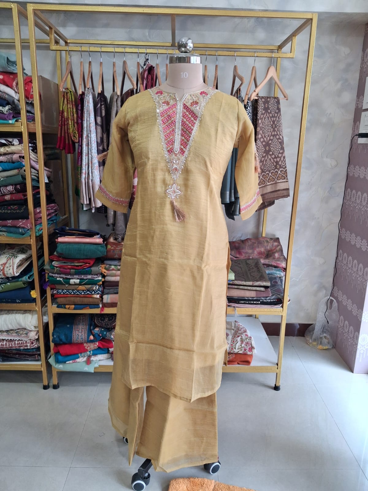 Elegant Mustard yellow kurti set