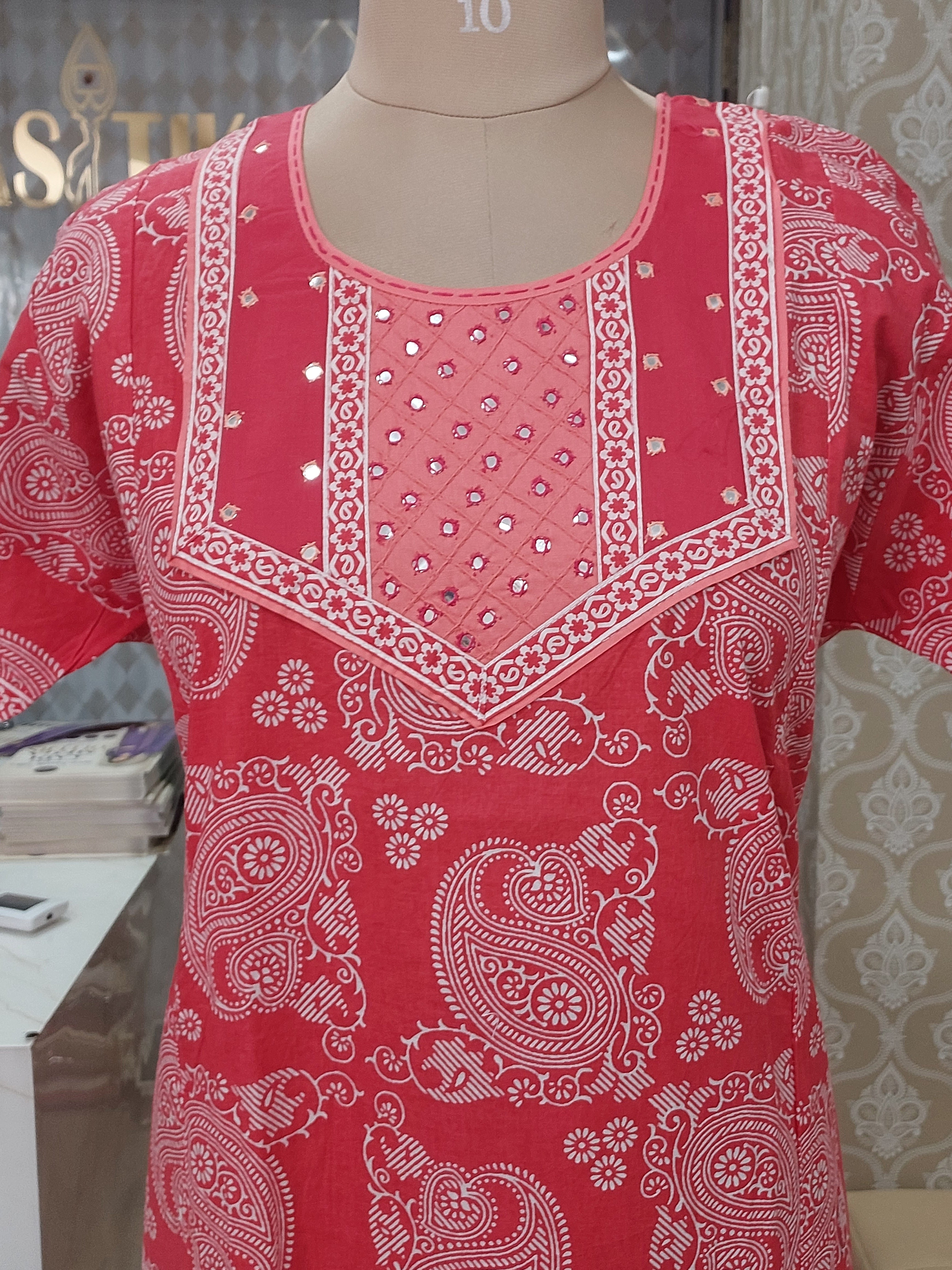 Pink printed Nighty