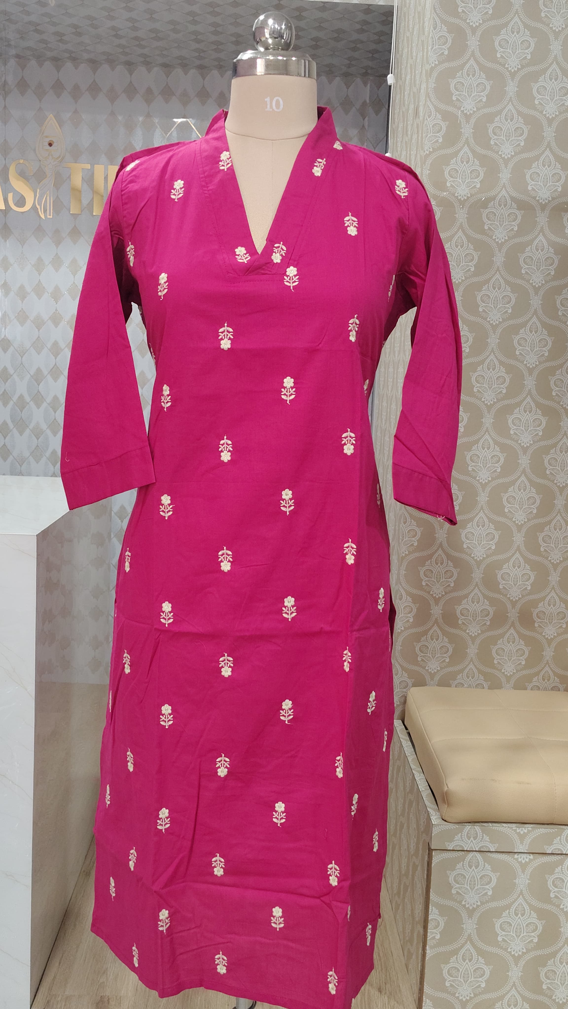Magenta kurti set