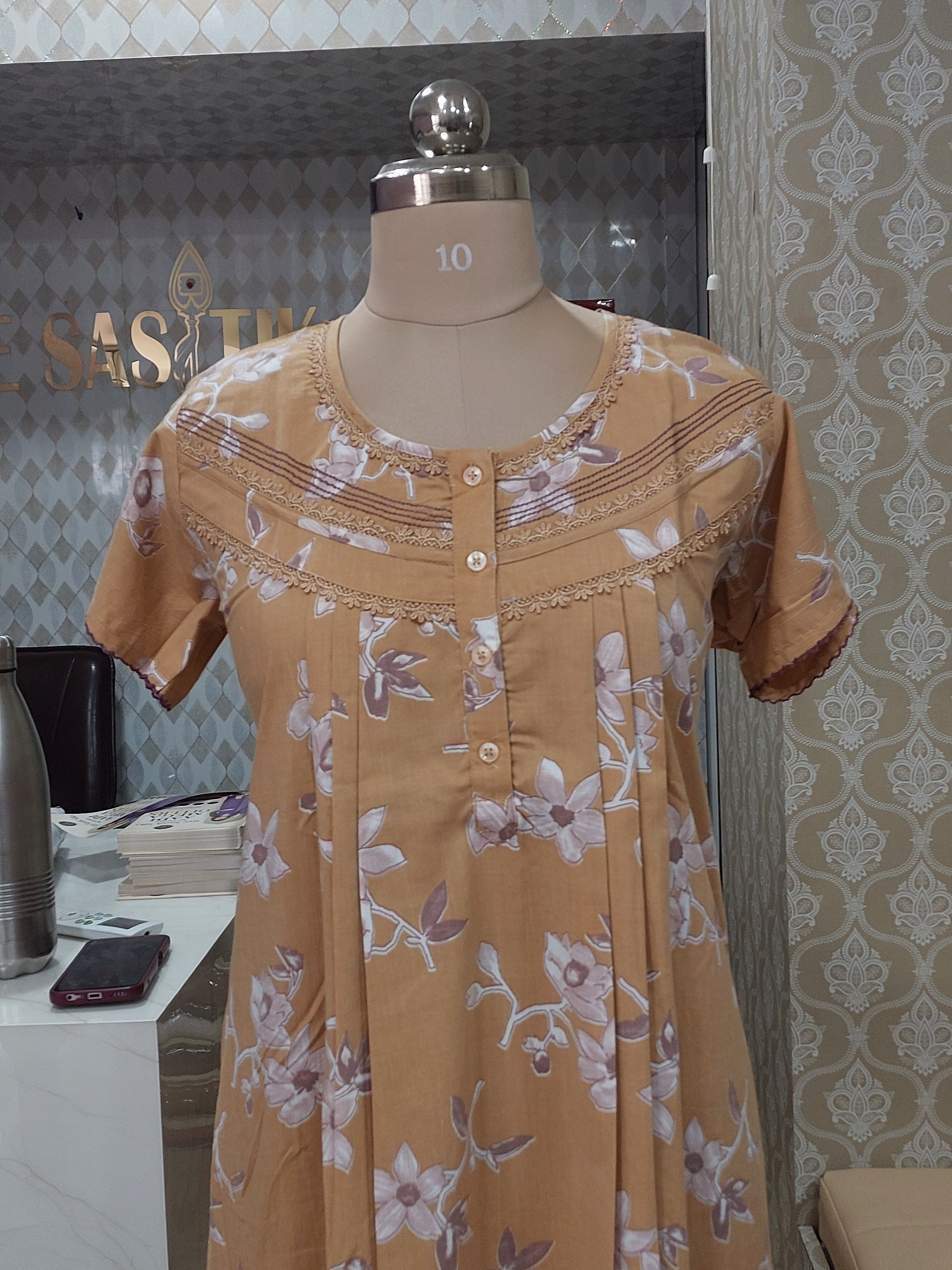Floral Printed Cotton Nighty