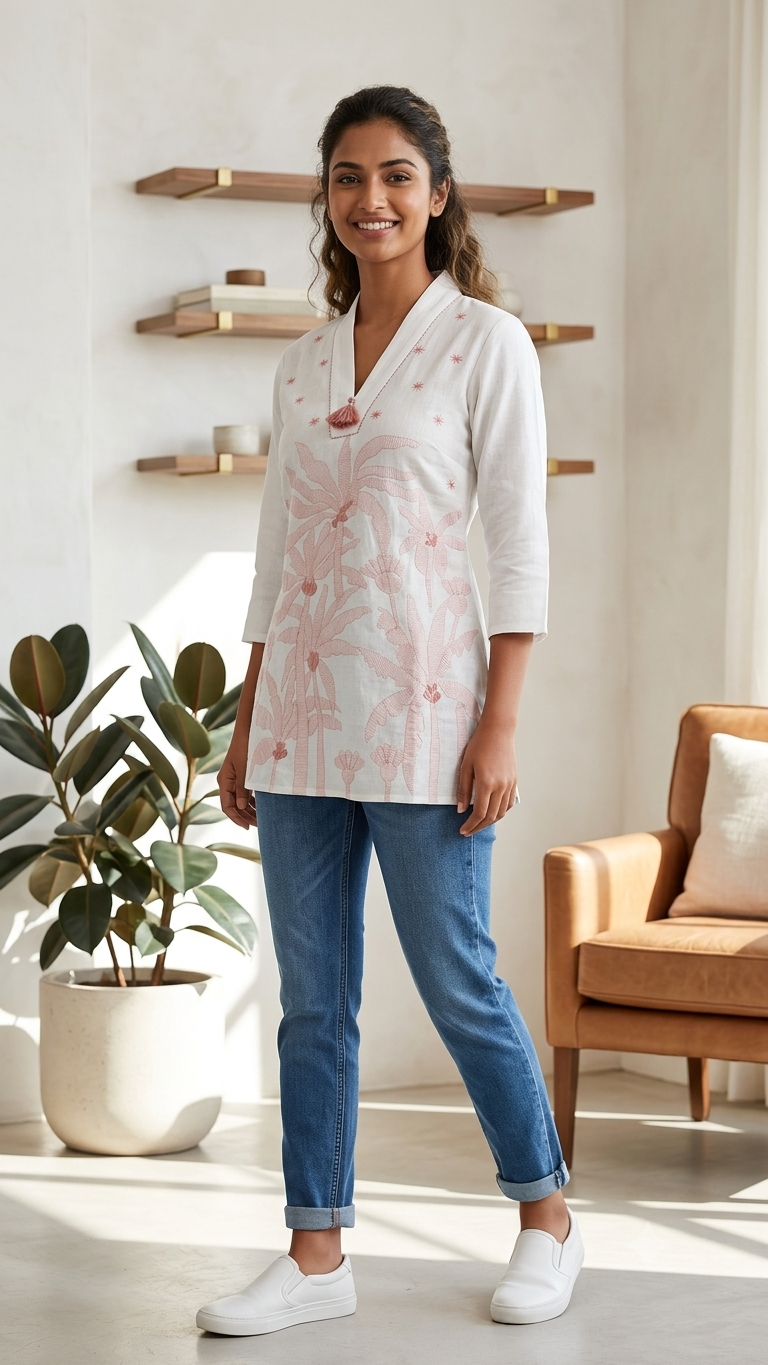 White Embroidered top