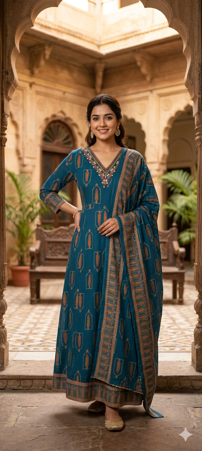 Elegant blue 2-piece set