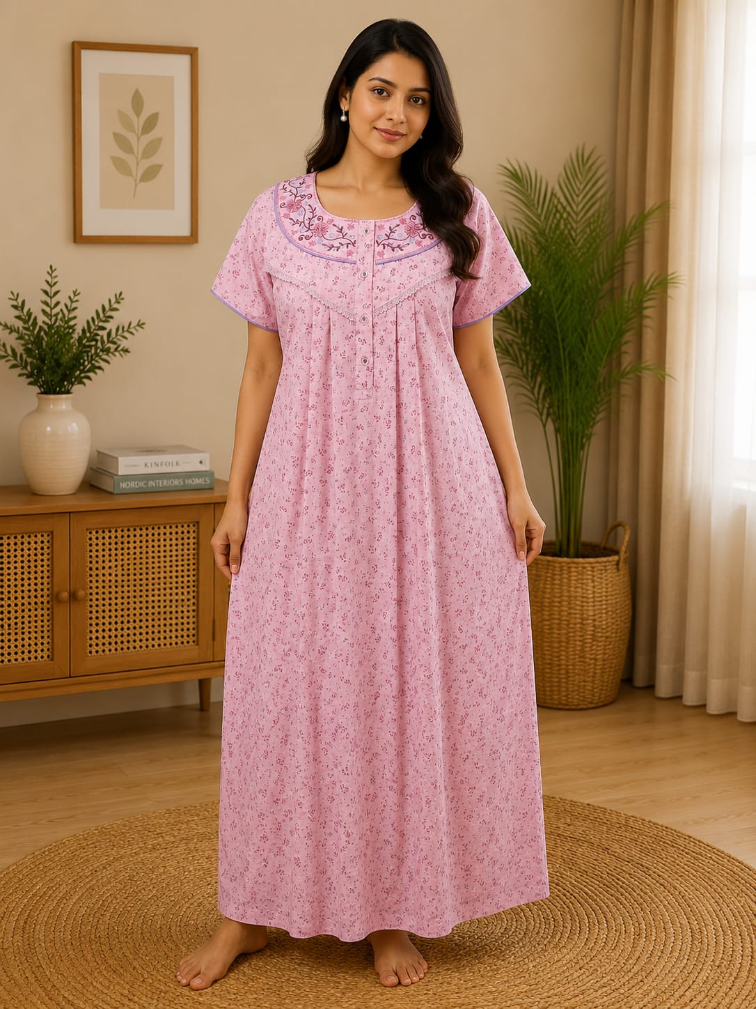 Soft pink floral Nighty