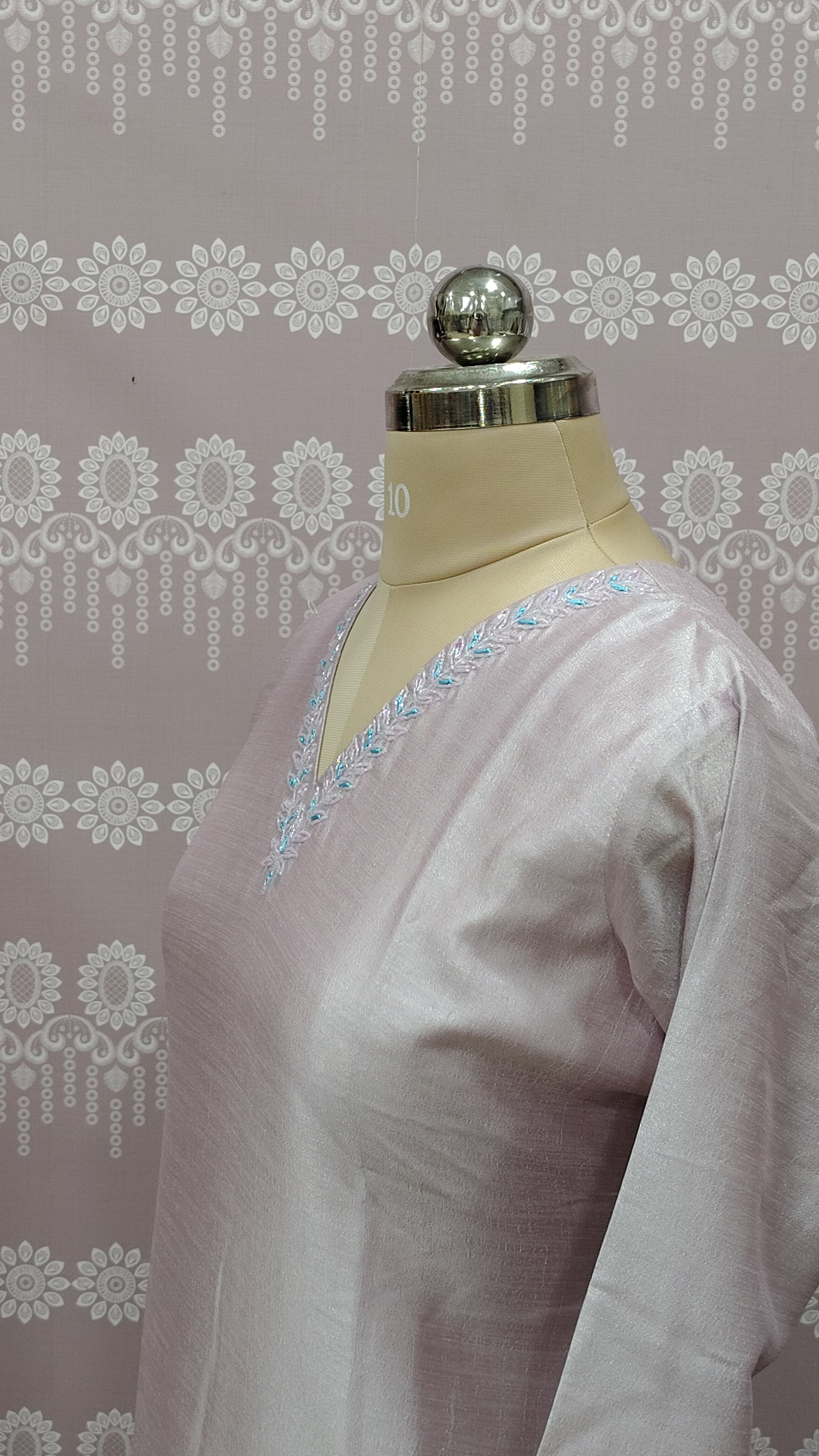 V-neck sequin work top