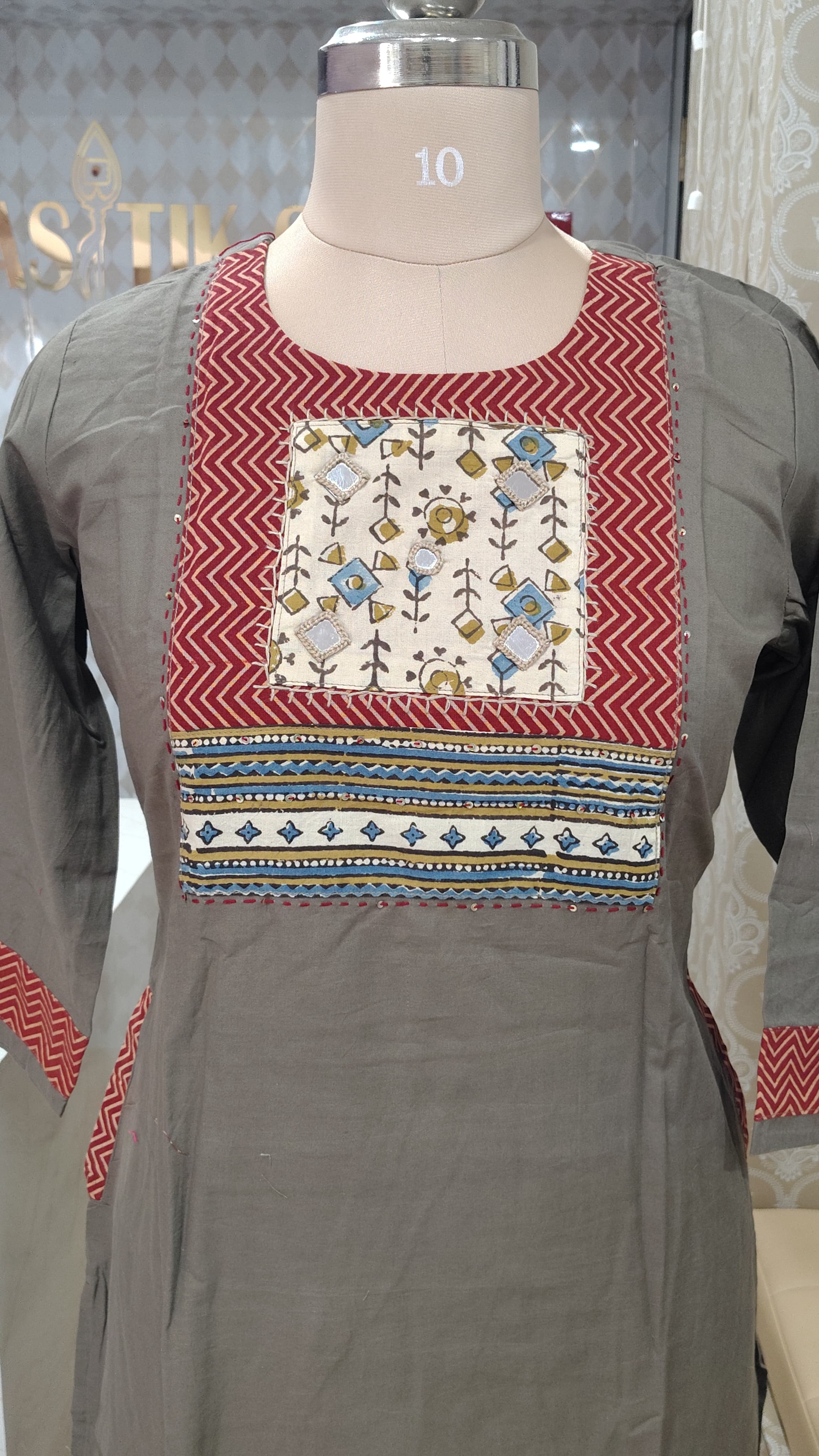 Grey desingner kurti set