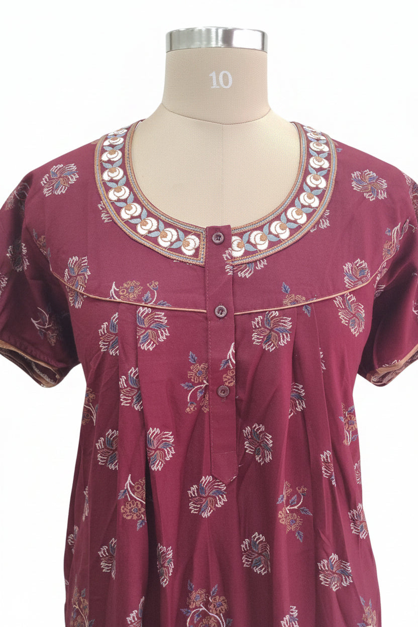 Floral cotton nighty