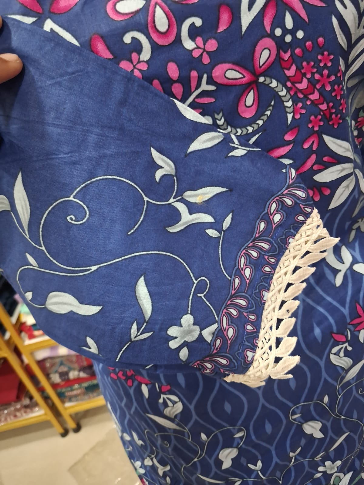 Navy Blue Floral printed kurti set