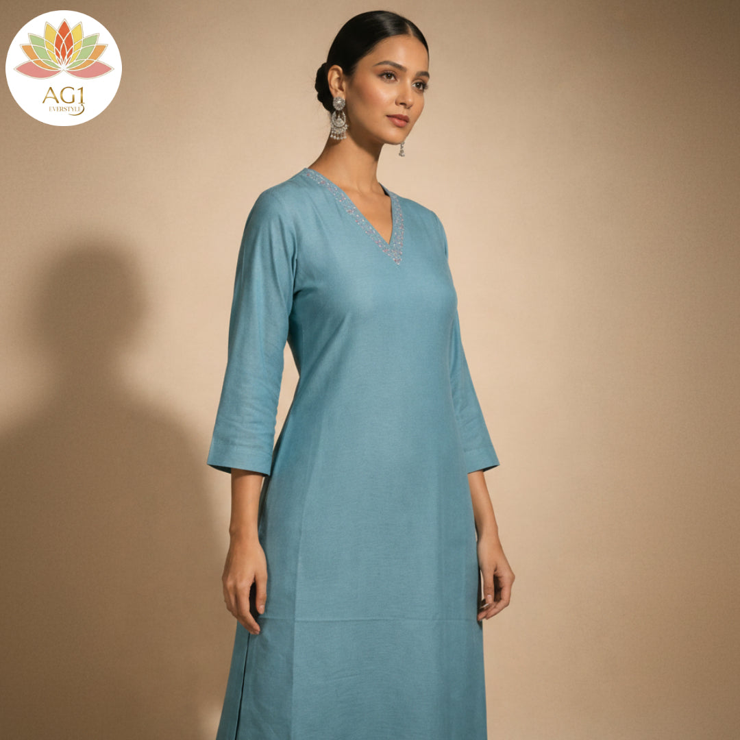 V-neck sequin work top