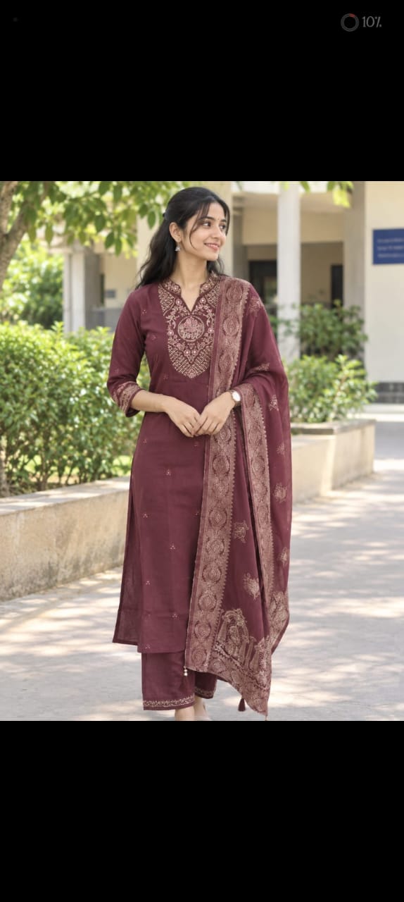 Elegant Wine maroon kurti set