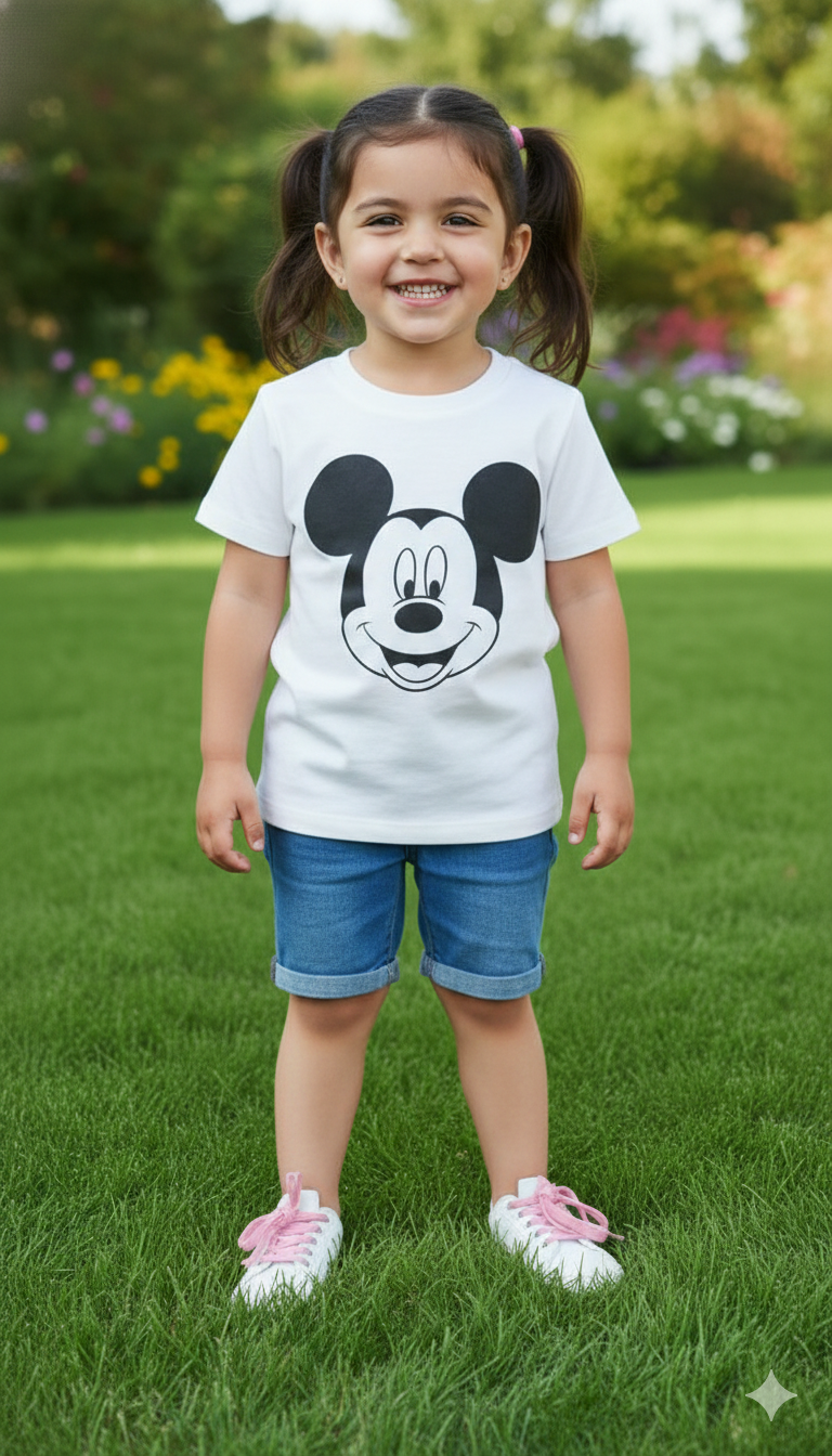 Kids wear white Micky