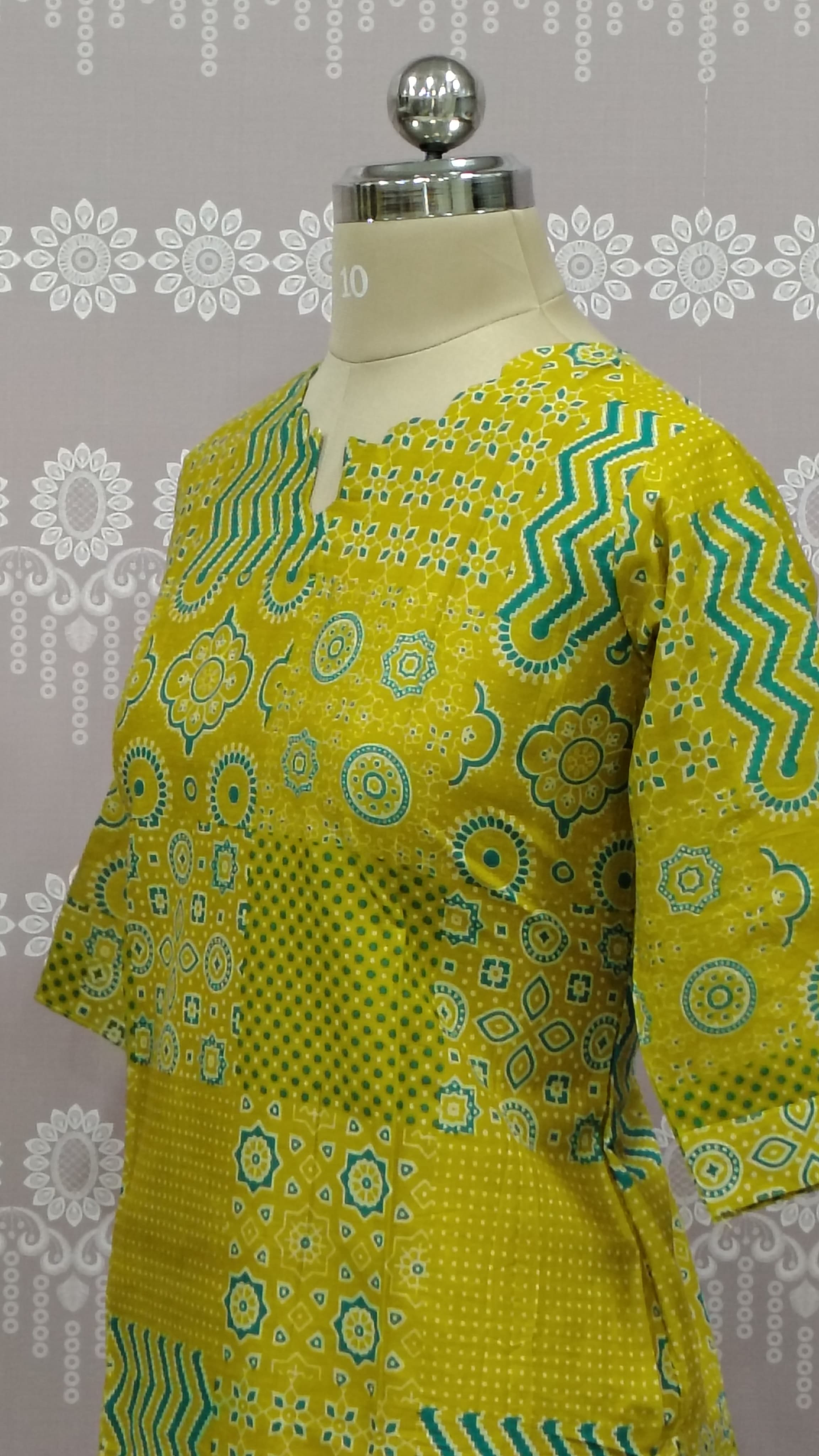 printed  cotton kurthi set