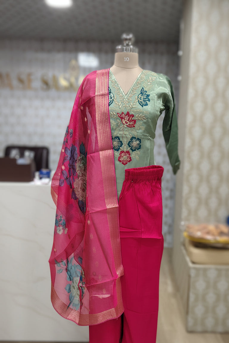 Elegant Mint Green kurti set