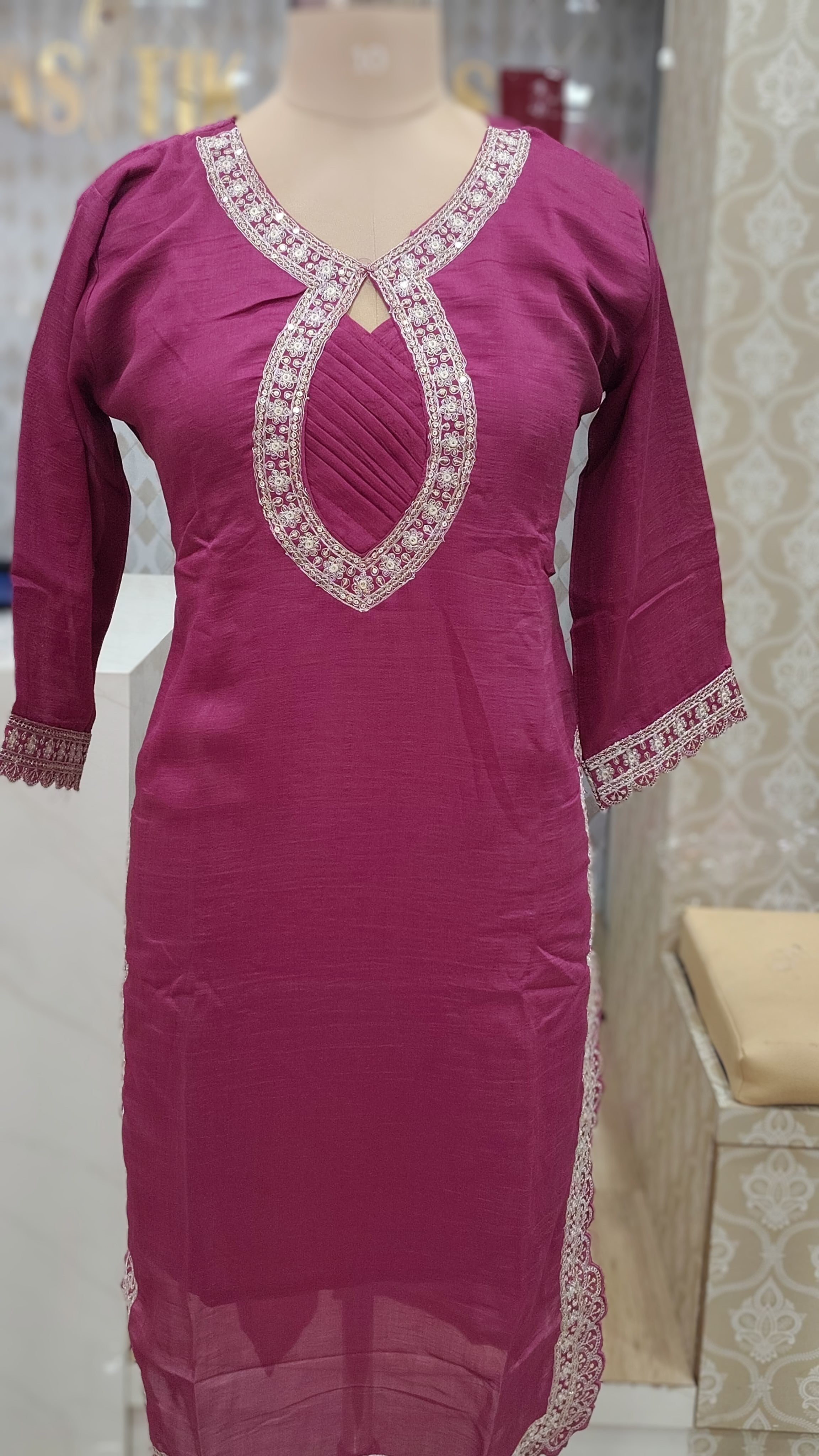 Elegant pink kurti set