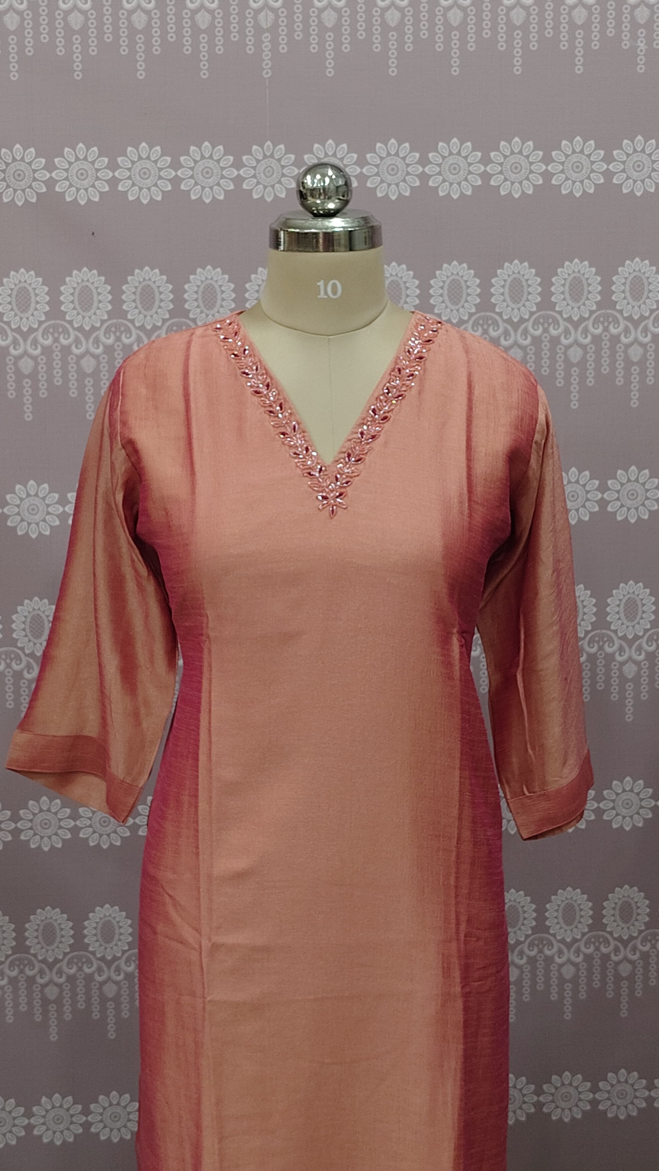 V-neck sequin work top