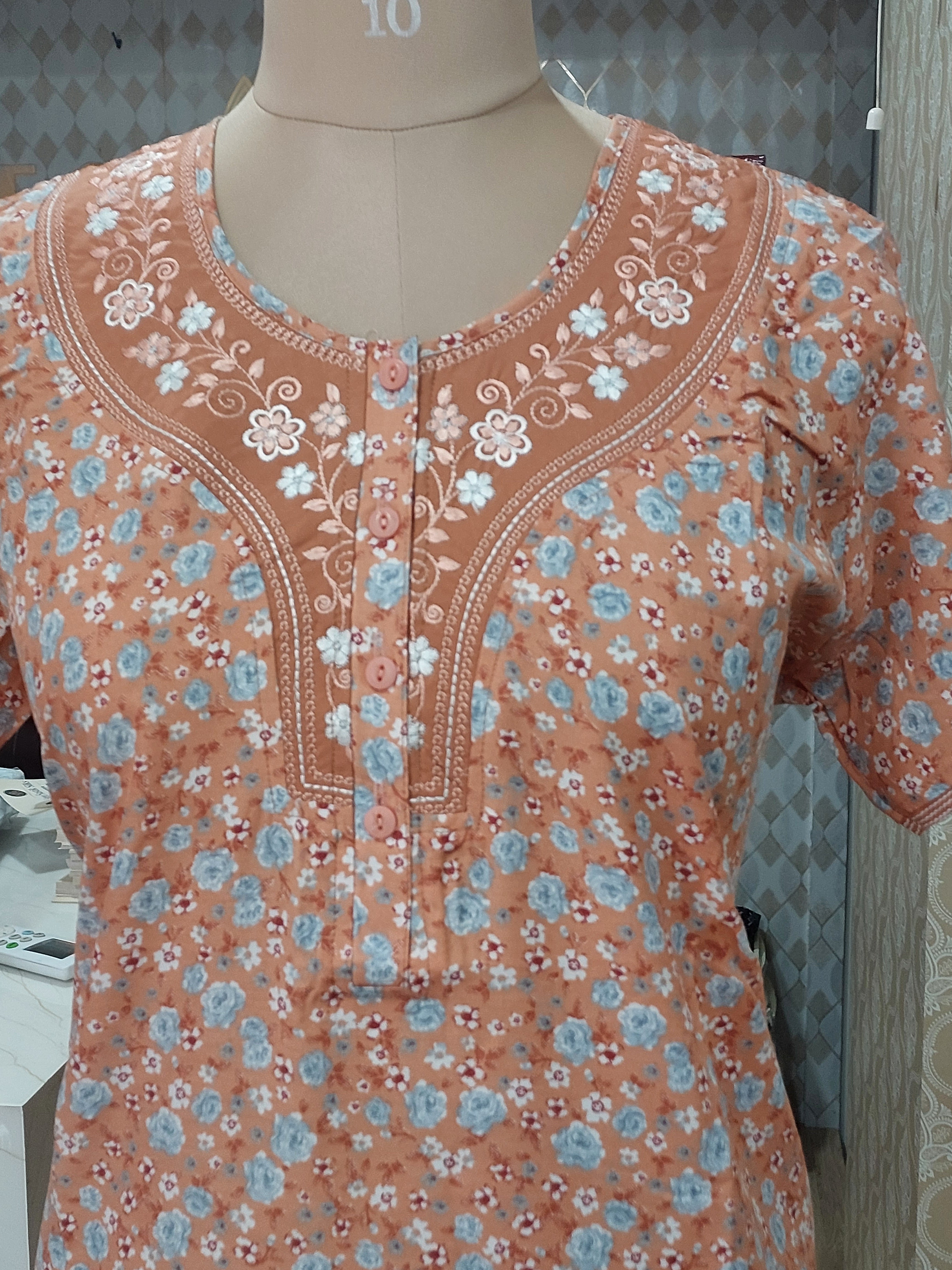 Peach Floral Nighty