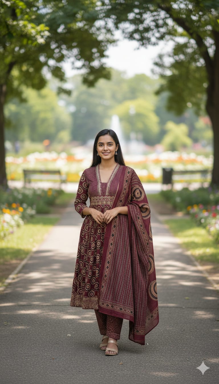 Cotton printed kurthi set