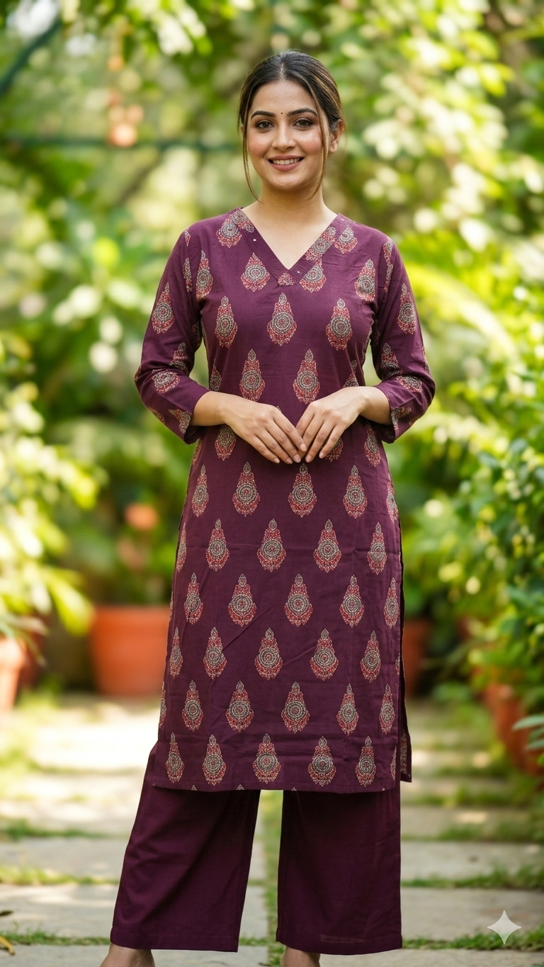 Maroon  kurthi set