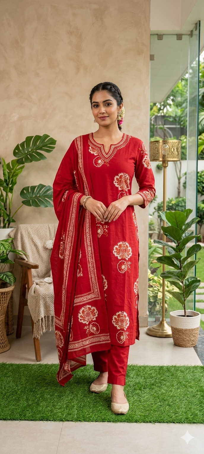Elegant red kurthi set