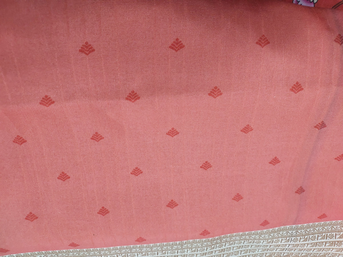 Red Floral Saree