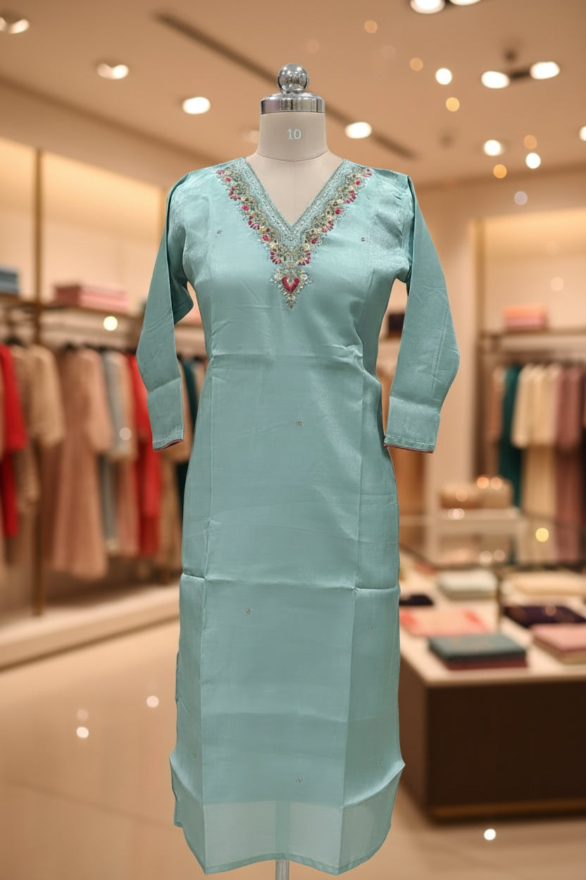 Pastel blue kurti set