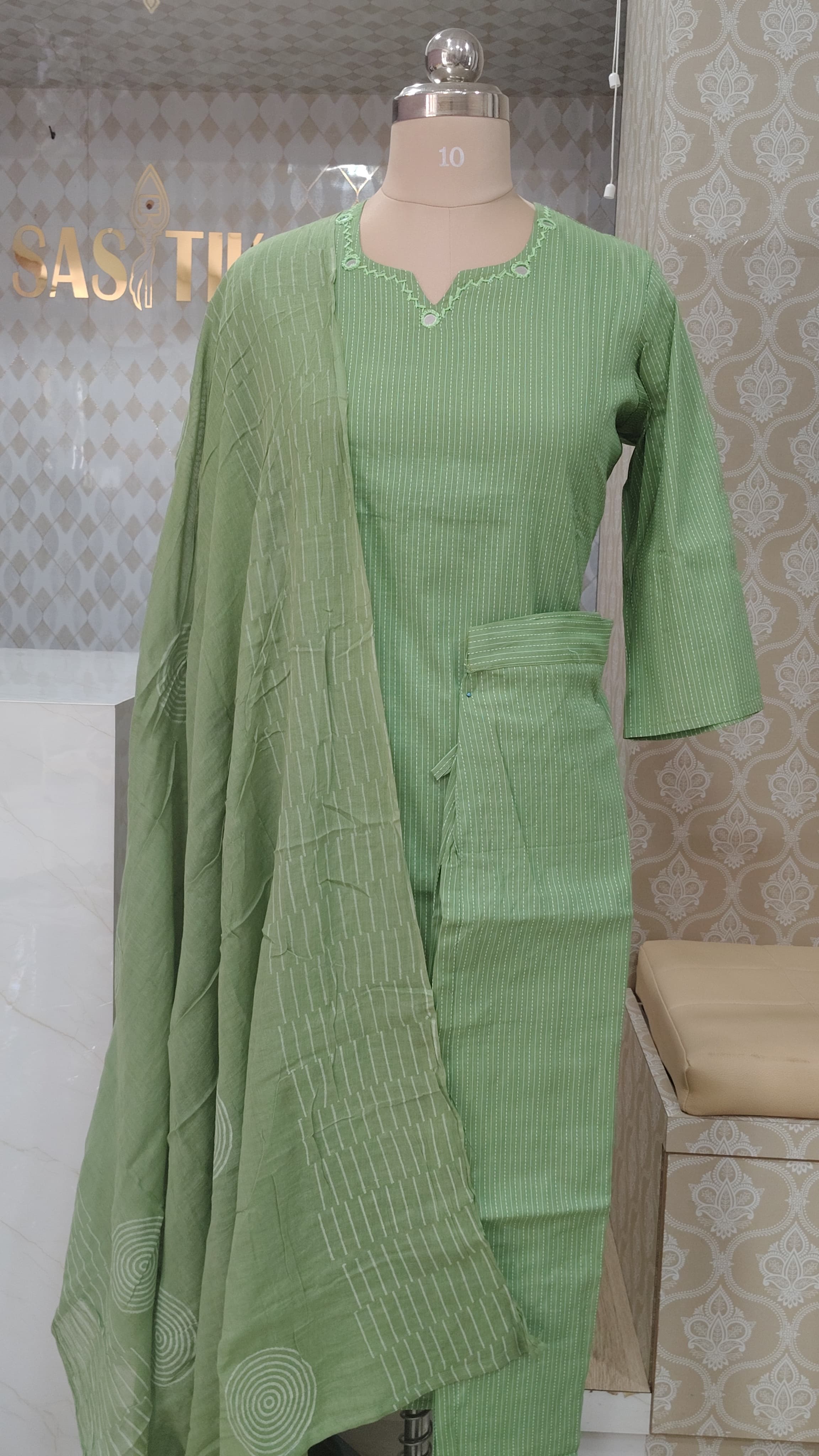 Mint green kurti set