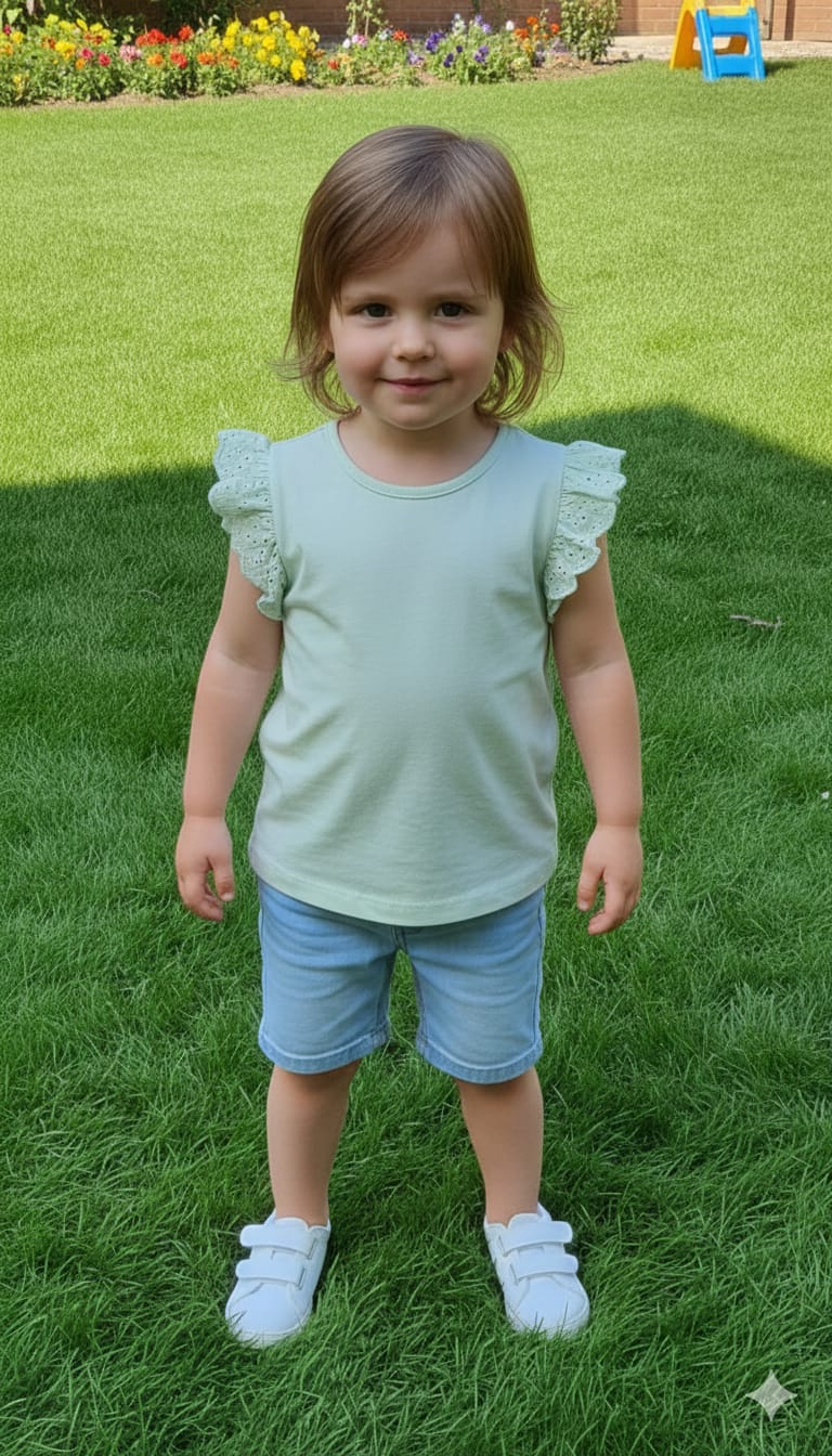 Girls flutter sleeves top