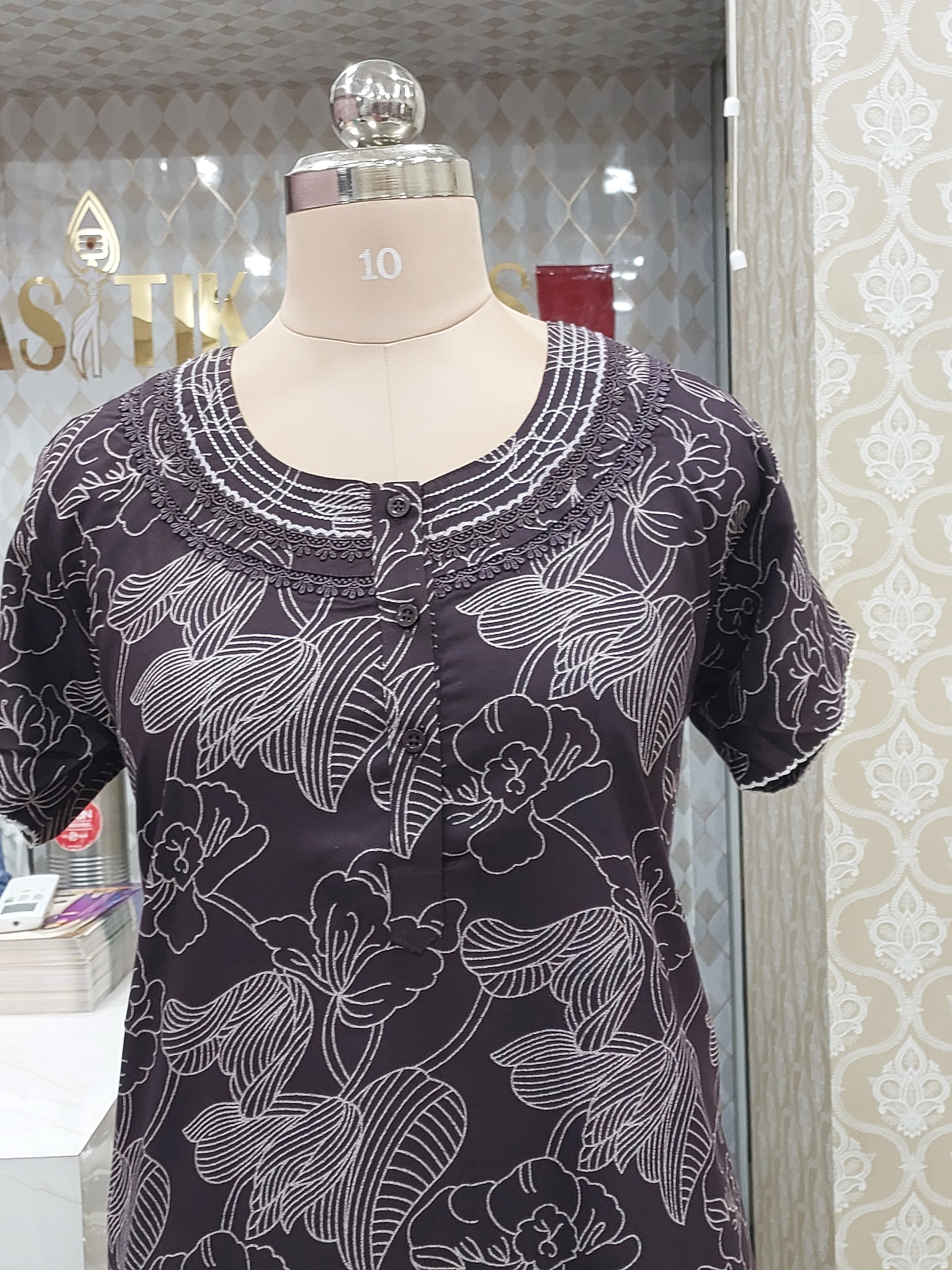 Charcoal Grey cotton nighty