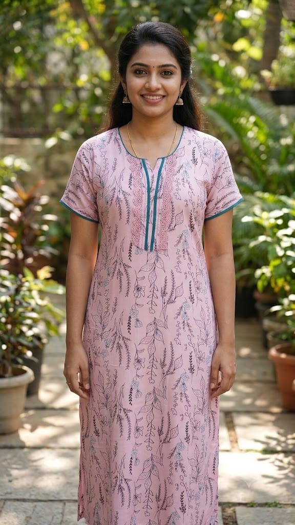 Floral cotton nighty