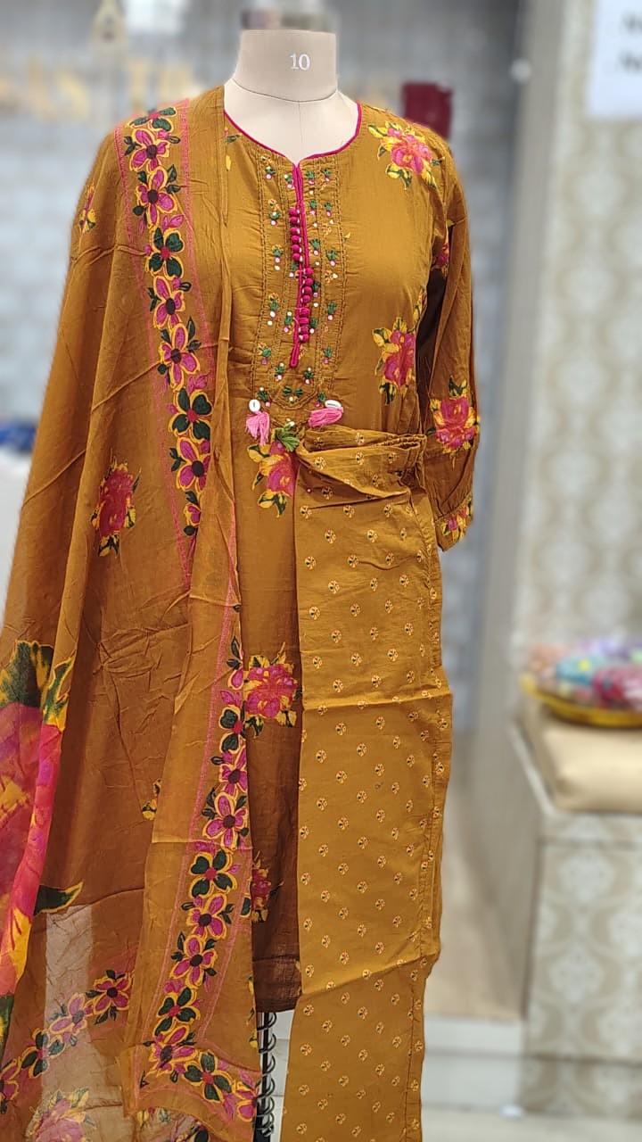 Mustard Yellow kurti set