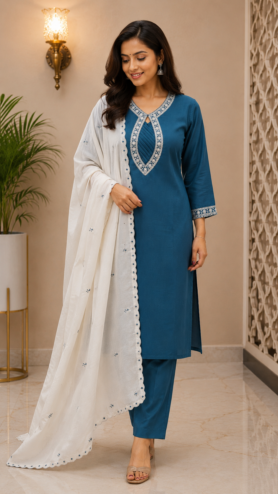 Blue kurthi set