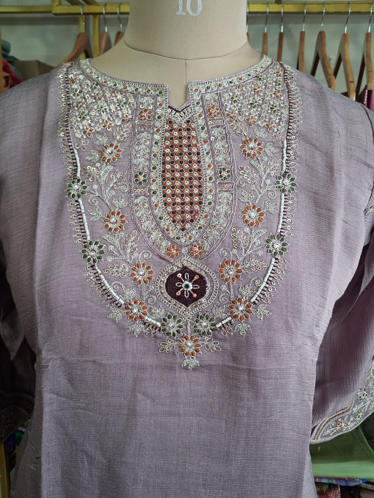 Elegant lavender kurti set