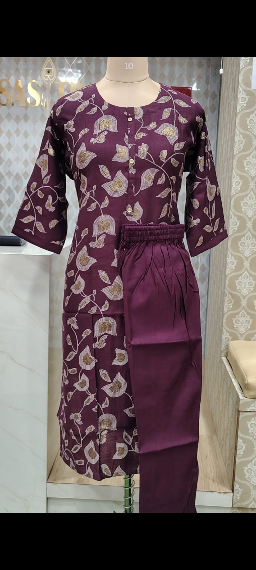 Elegant Maroon kurti set