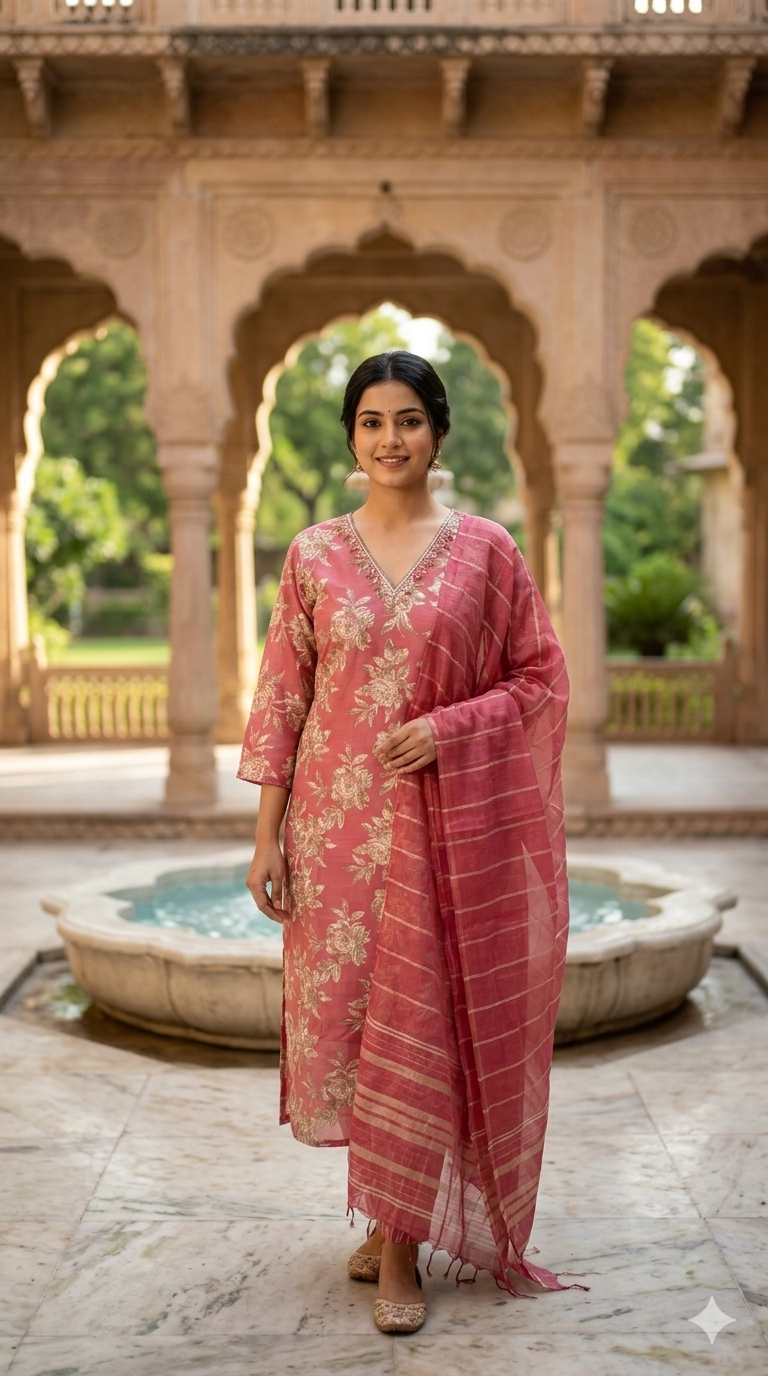 Rose   kurthi set