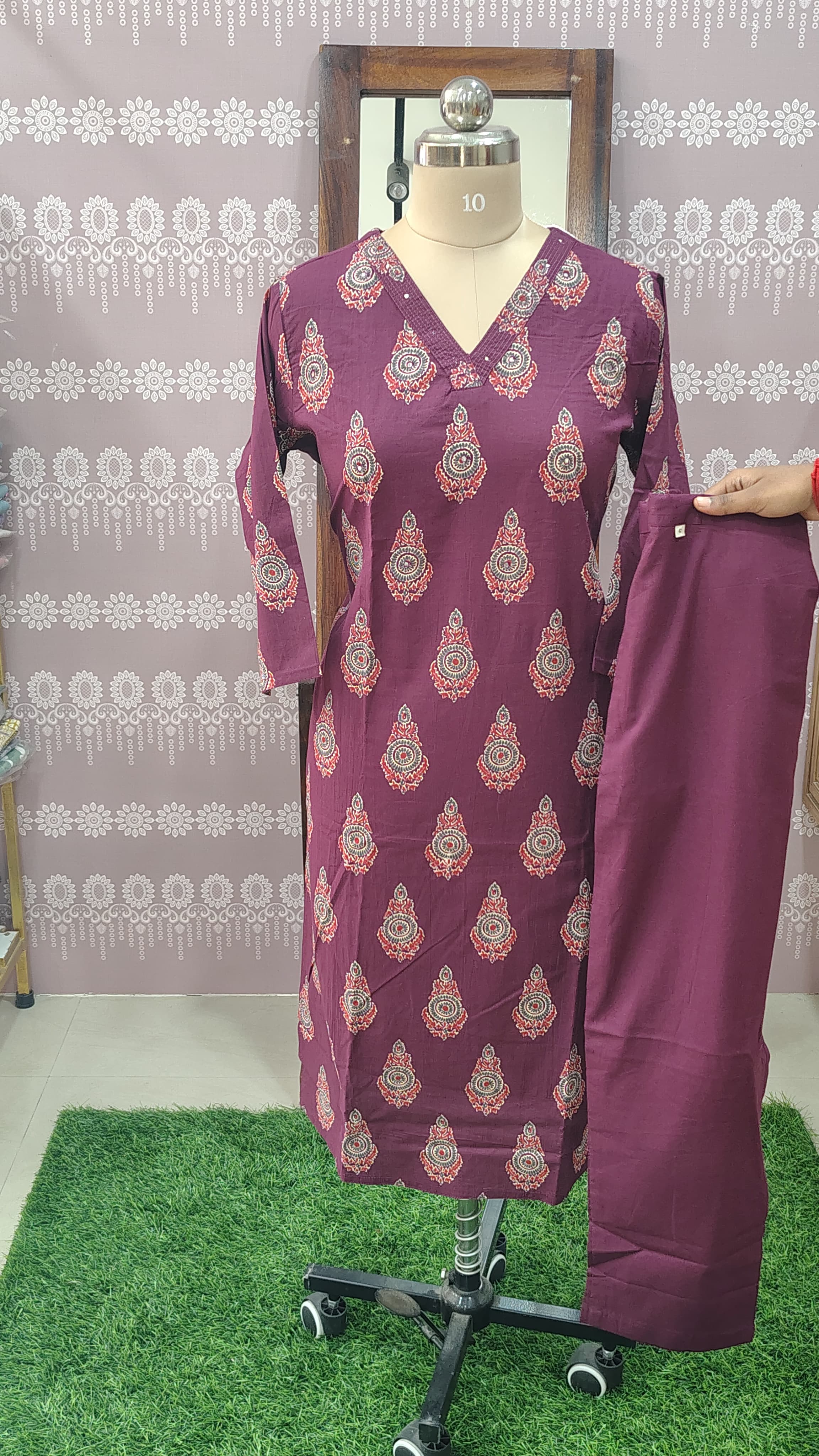 Maroon  kurthi set