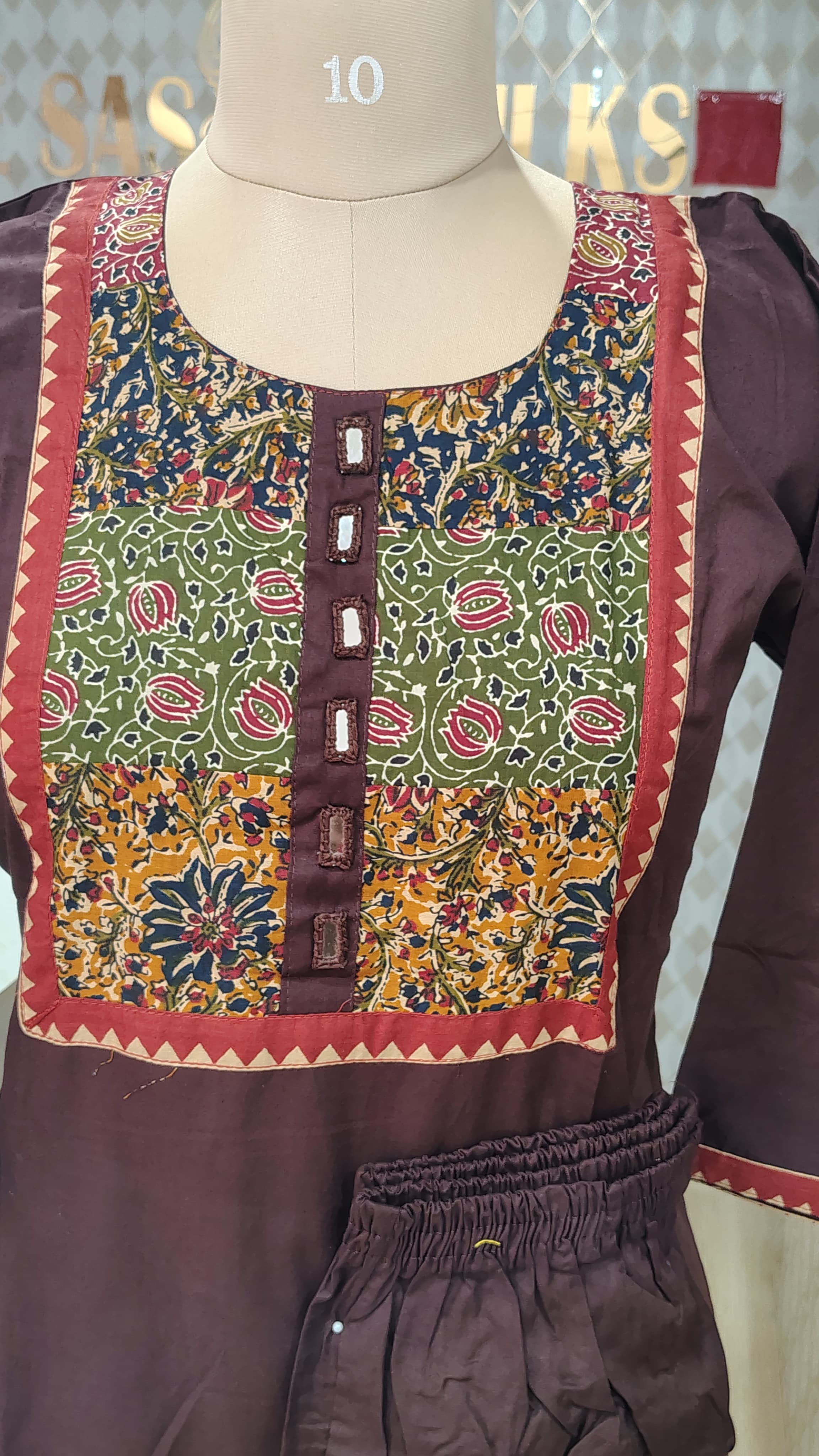 Coffee Brown printed kurti set