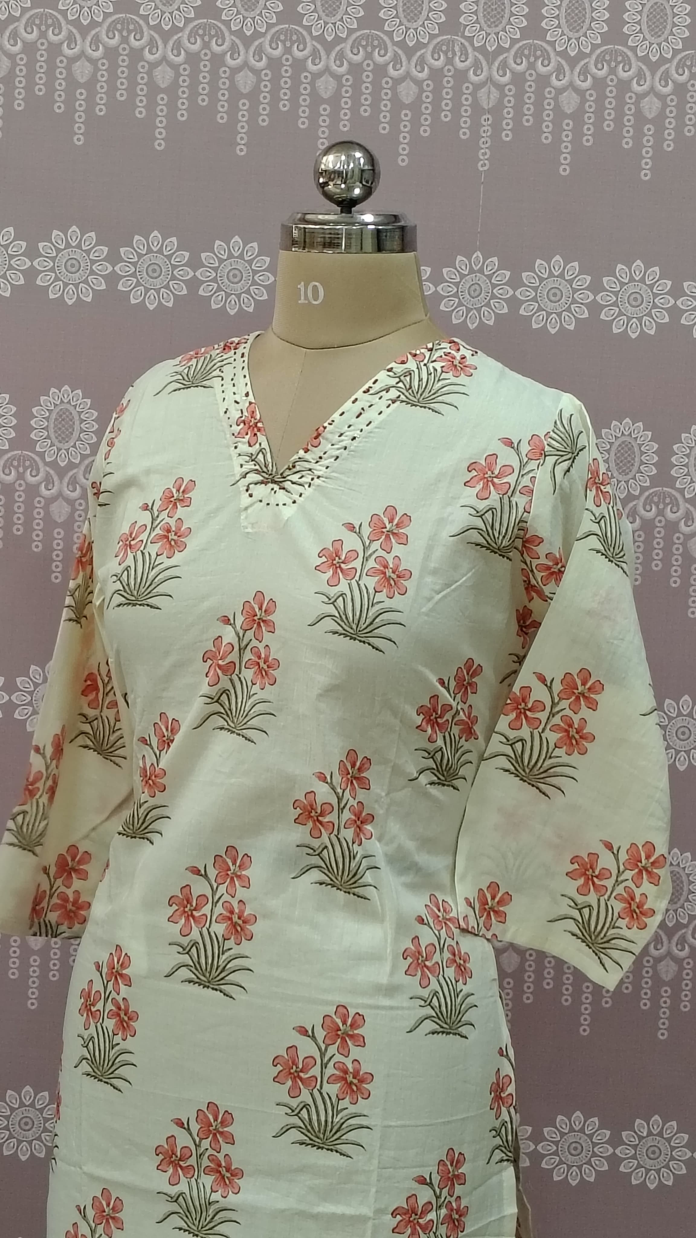 Cotton printed kurthi set