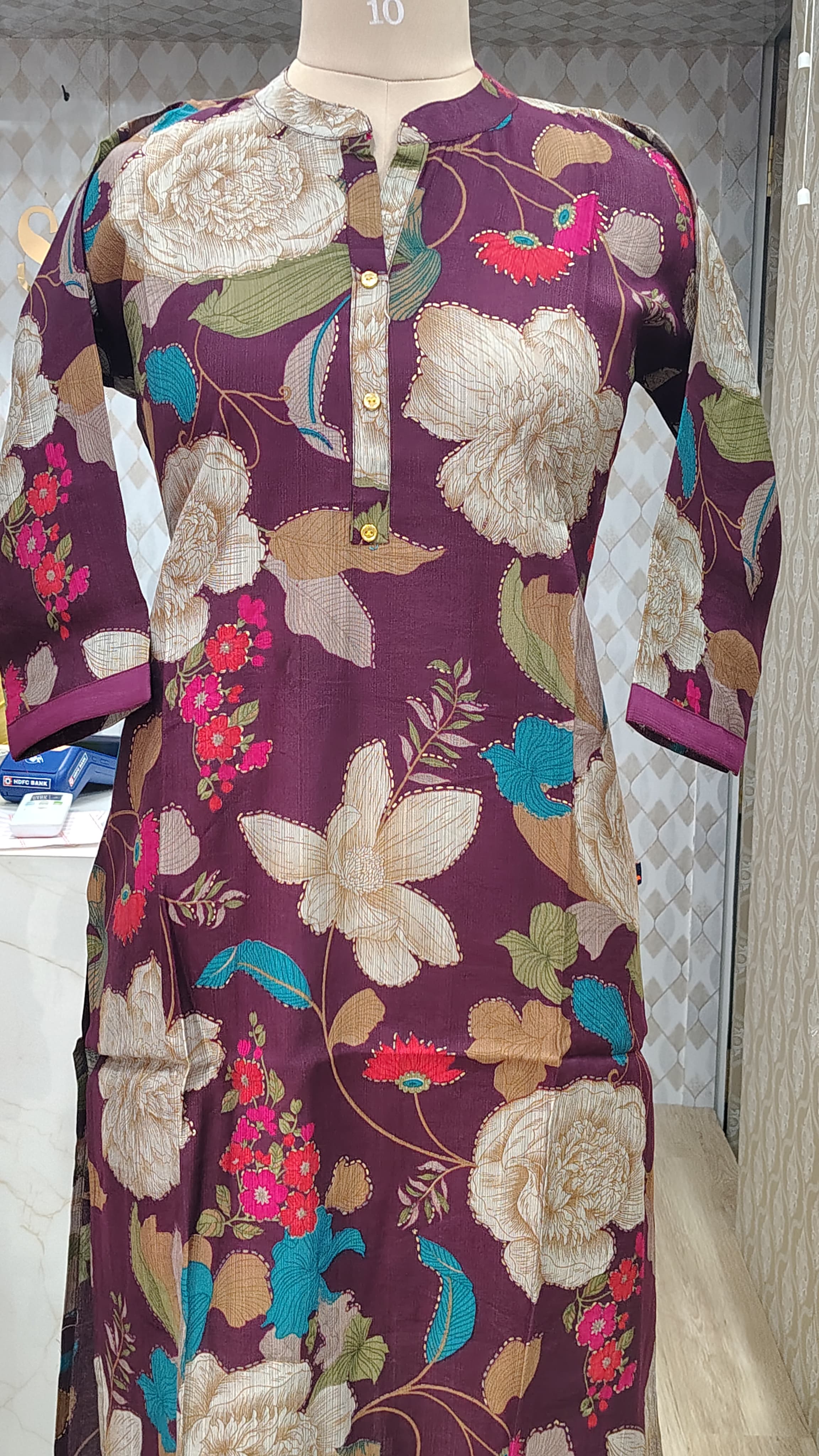 Elegant   pink kurti set