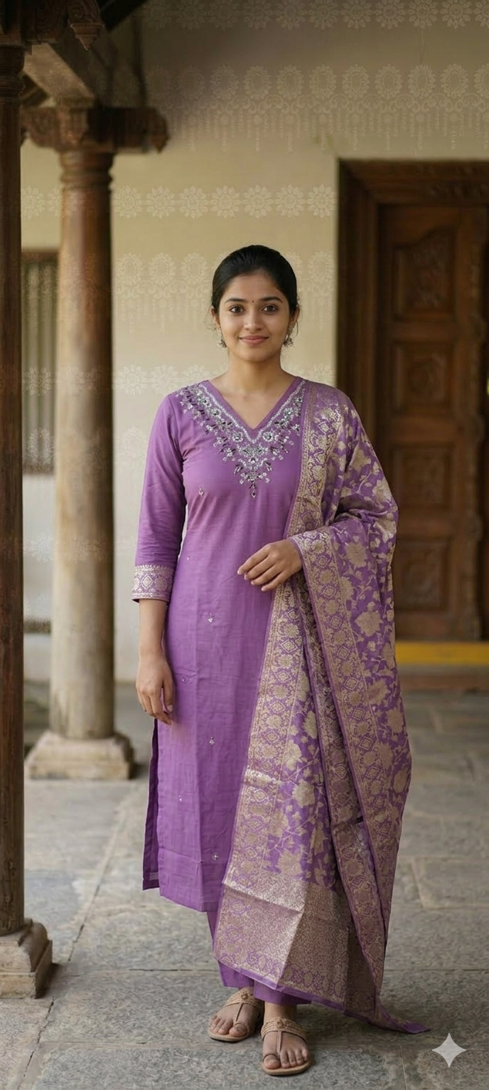 Elegant Purple kurti set
